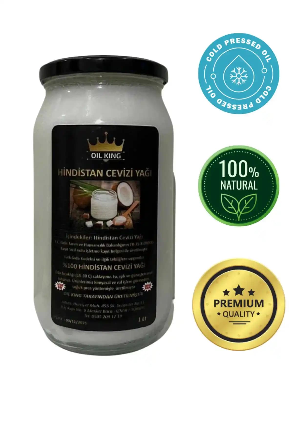 OIL KING Hindistan Cevizi Yağı: Saf ve Doğal Soğuk Sıkım Hindistan Cevizi Yağı Ürünü
