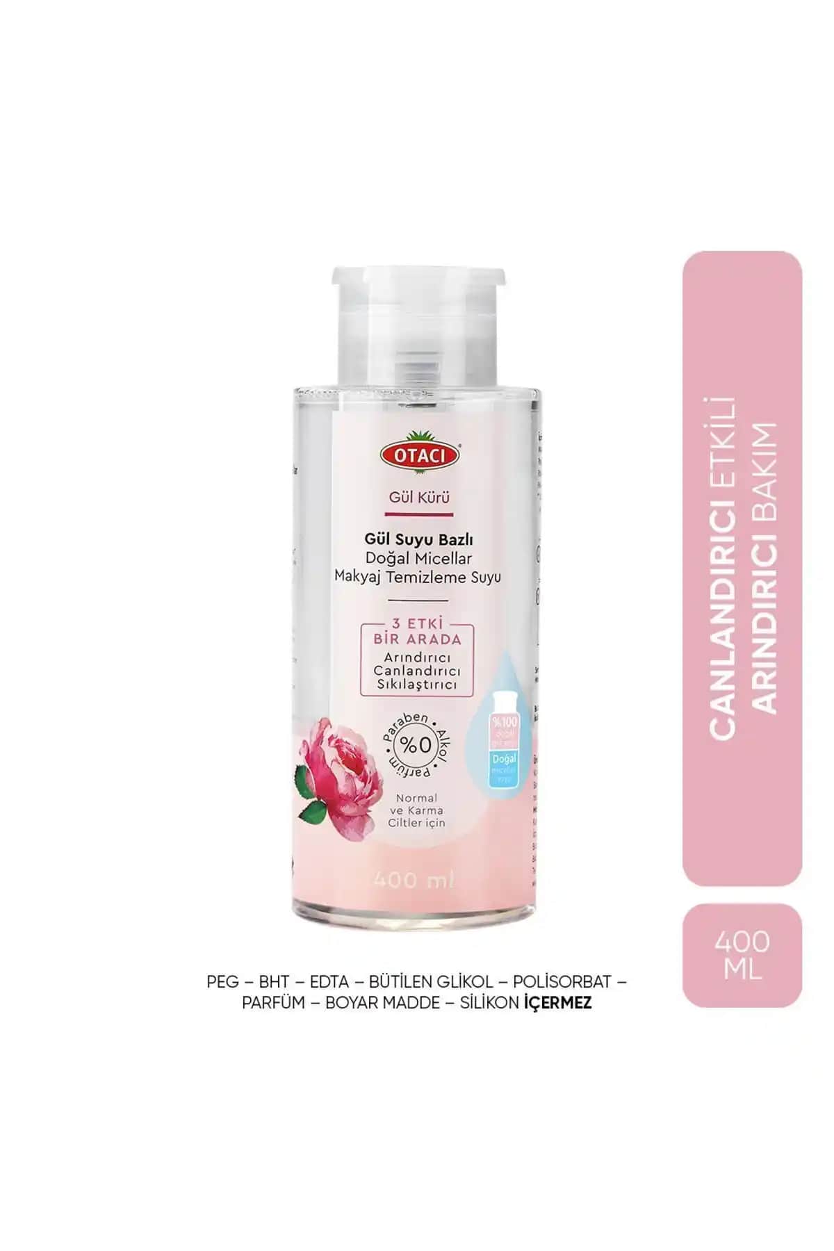 Otacı Gül Kürü Gül Suyu Bazlı Micellar Makyaj Temizleme Suyu 445 ml