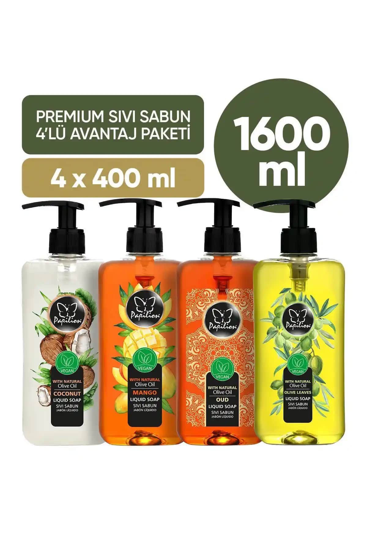 Papilion Sıvı Sabun 4'lü Avantaj Paketi Doğal ve Ferah Temizlik Deneyimi