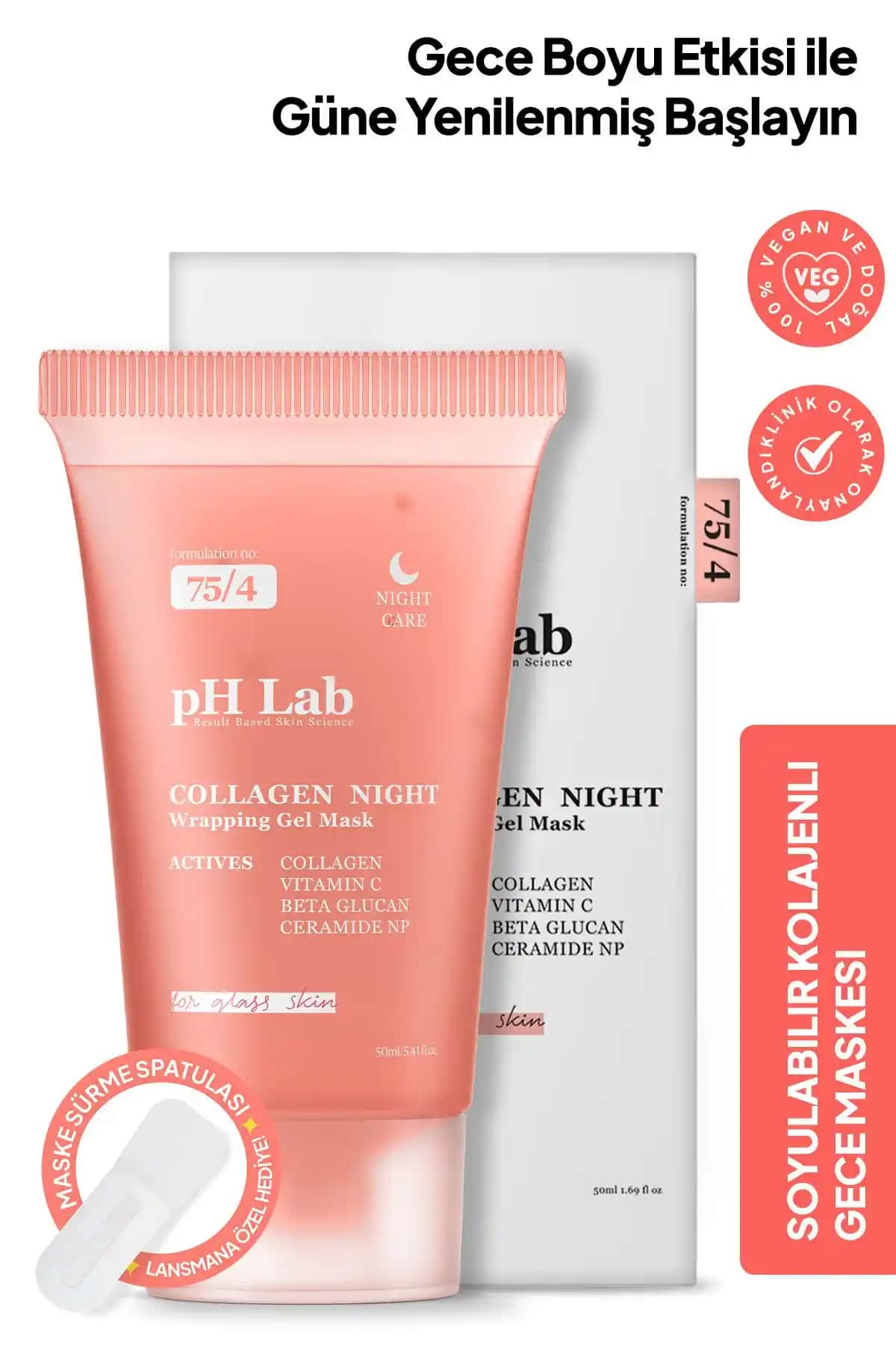 Ph Lab Collagen Night Soyulabilen Kolajen Gece Maskesi: Cilt Yenileme ve Gençlik Işıltısı Sağlar