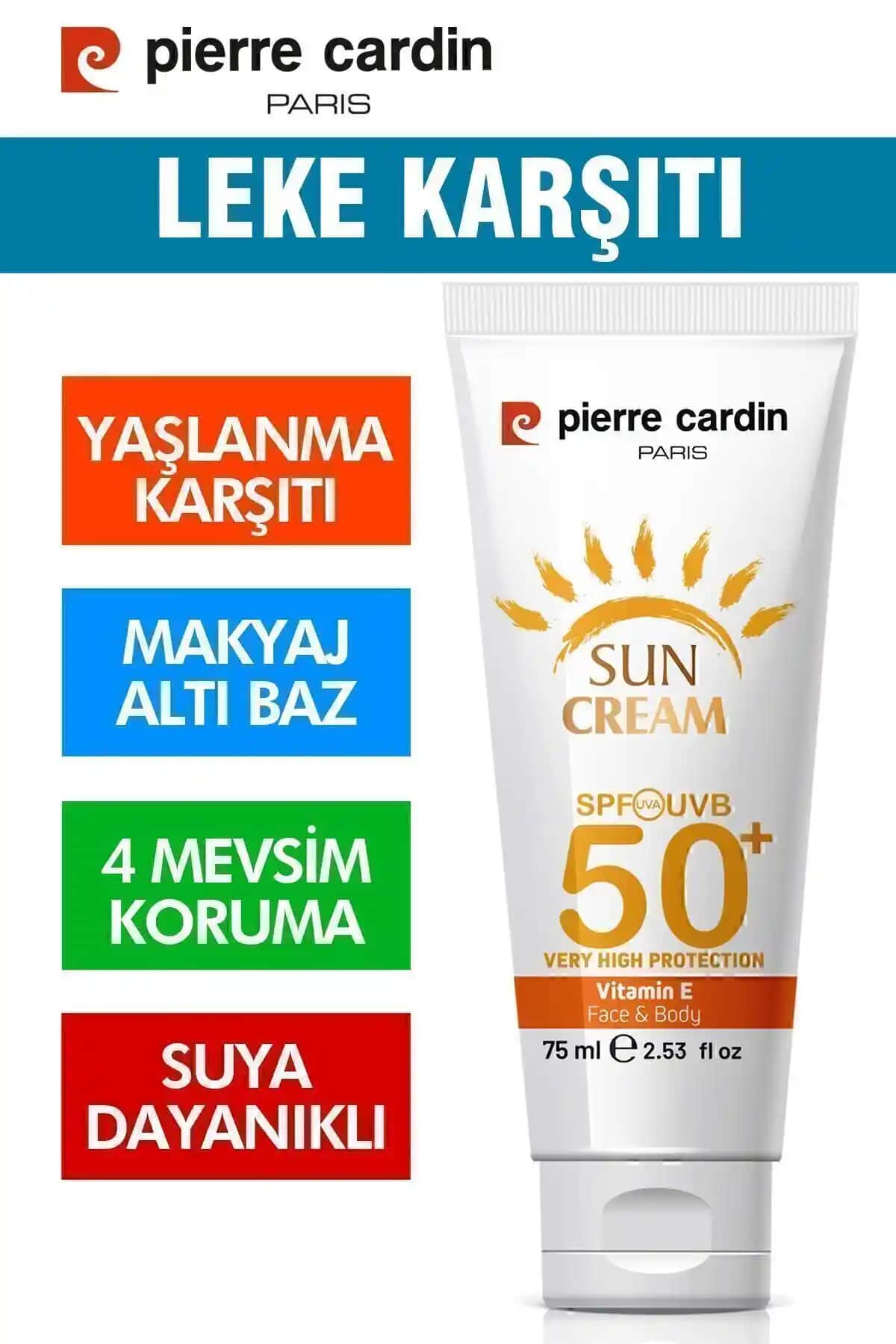 Pierre Cardin SPF 50 Yüksek Koruyucu Güneş Kremi Leke Önleyici ve Nemlendirici Özelliklerle