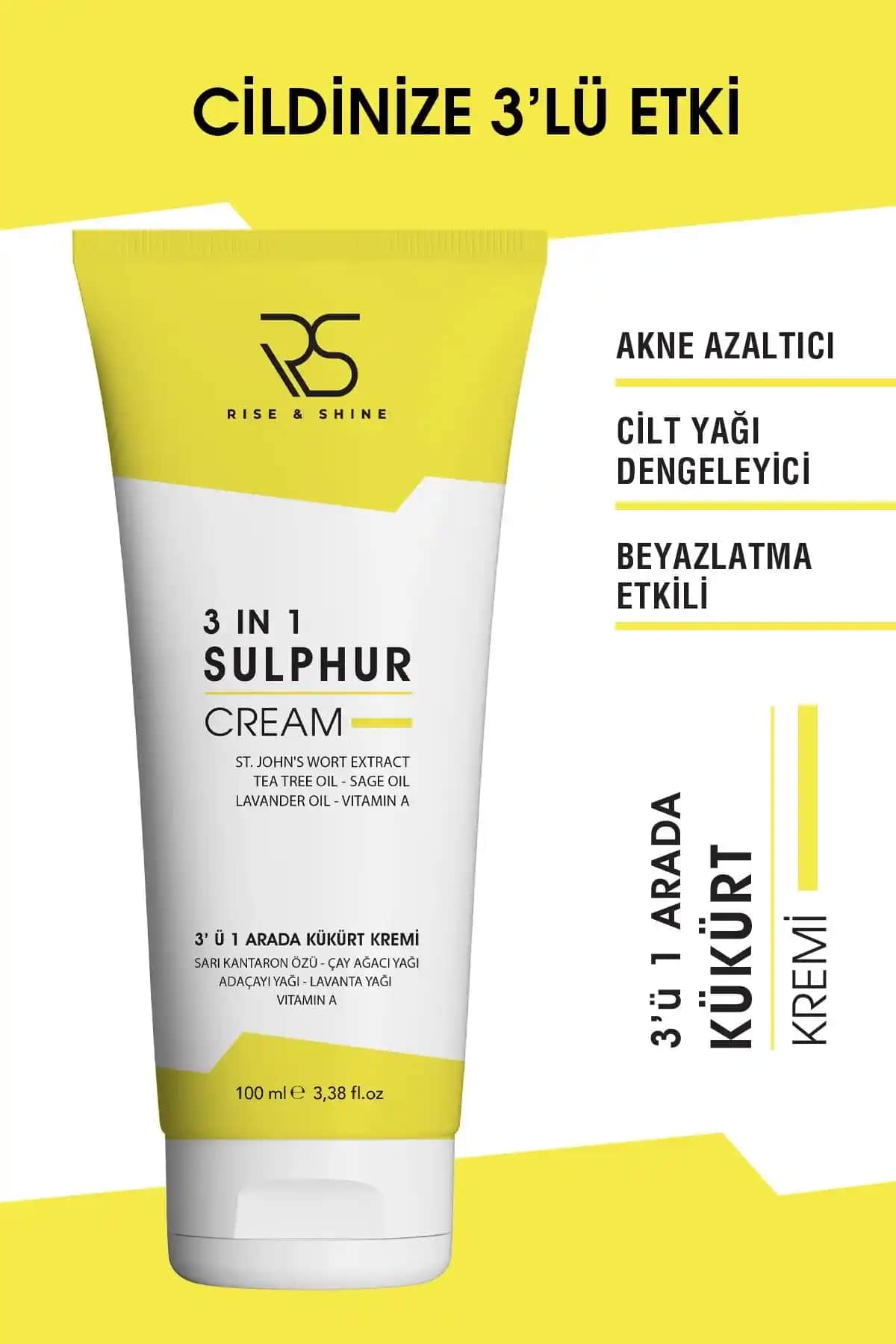 Rise and Shine 3'ü Birlikte Kükürt Kremi: Akne ve Cilt Bakımında Güçlü Çözüm