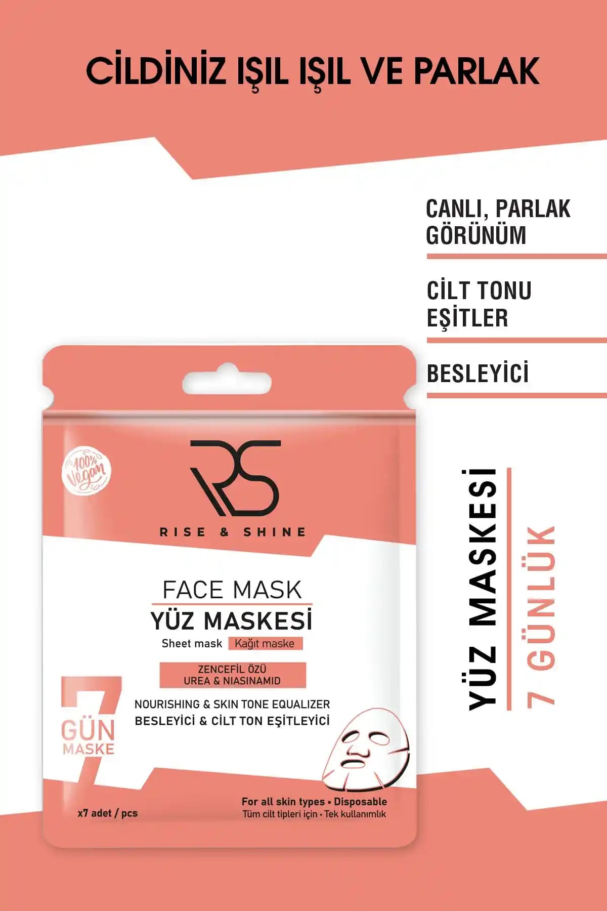 Rise and Shine Kağıt Yüz Maskesi: Doğal, Paraben İçermeyen ve Çok Yönlü Cilt Bakım Maskesi