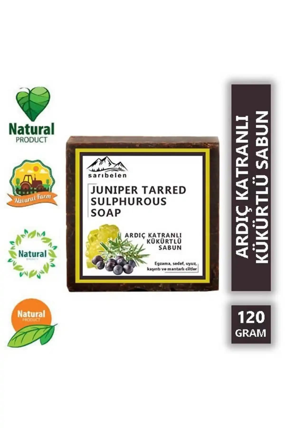 Sarıbelen Ardıç Katranlı ve Kükürtlü Sabun 120 G ile Doğal Cilt Temizliği ve Sorun Giderme