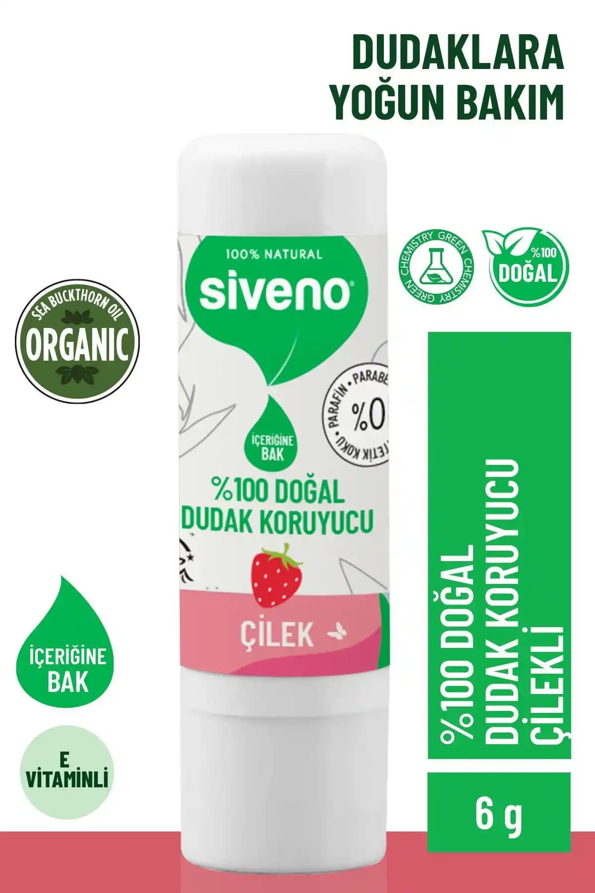Siveno %100 Doğal Dudak Koruyucu: Nemlendirici ve Koruyucu Bitkisel Lip Balm