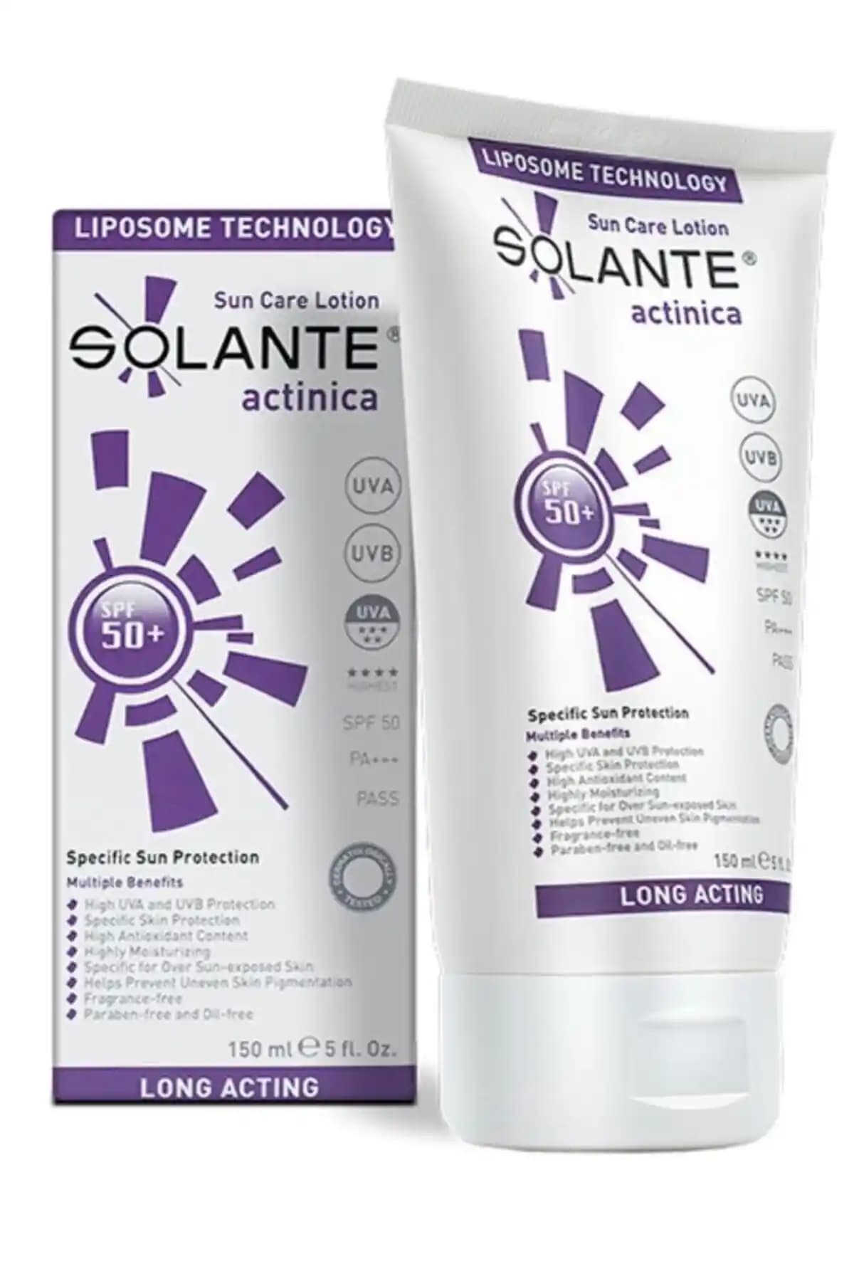 Solante Actinica SPF 50+ Güneş Koruyucu Losyon Hassas ve Tüm Cilt Tipleri İçin