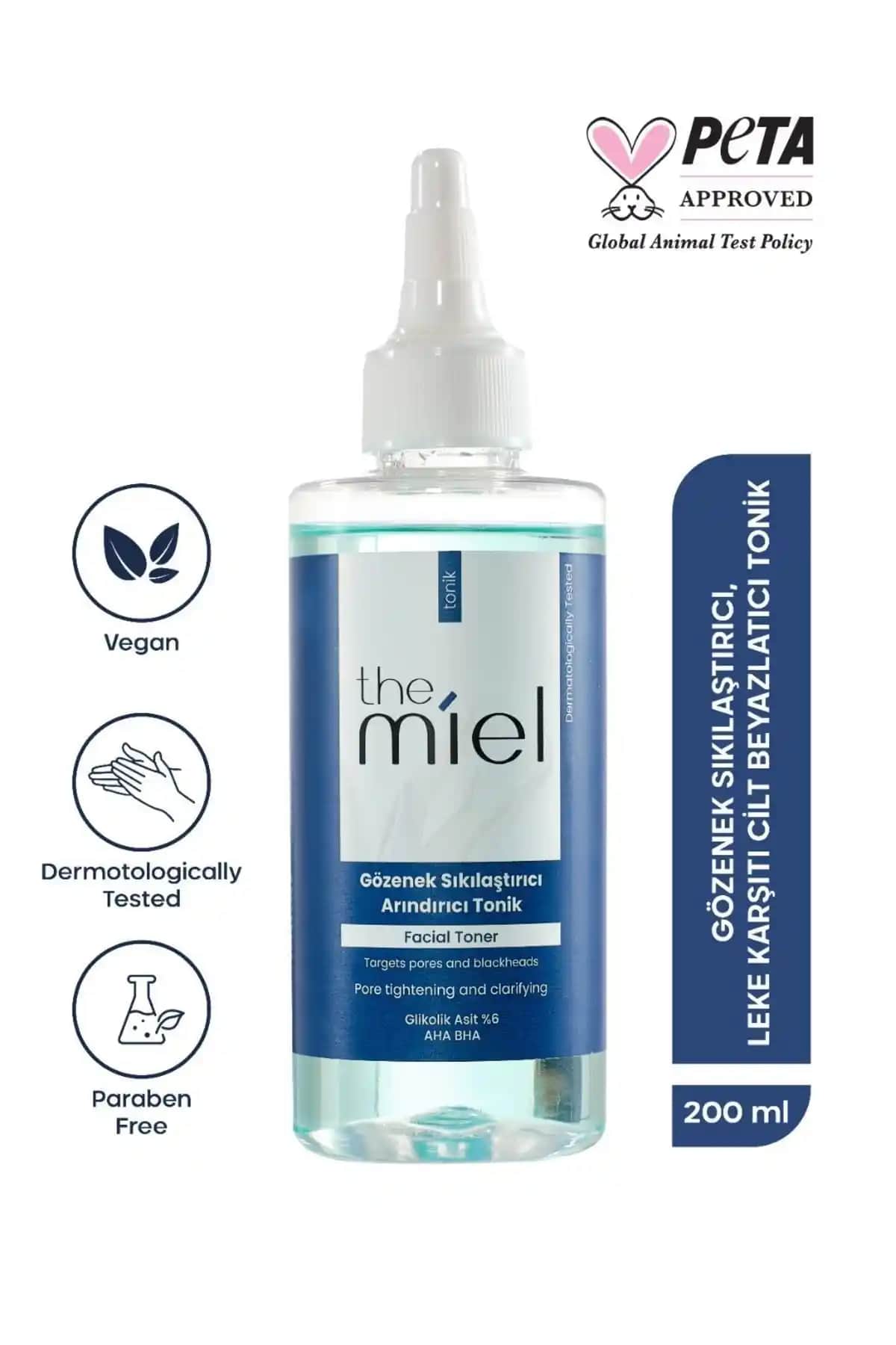 THE MİEL Glikolik Asit Tonik: Gözenek Sıkılaştırıcı ve Leke Karşıtı Cilt Bakım Ürünü