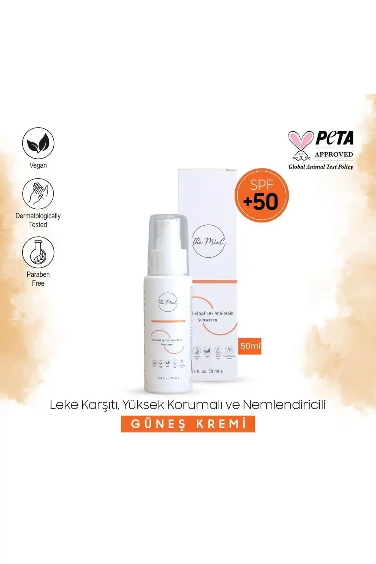 The Miel Yüksek Korumalı Leke Karşıtı Güneş Kremi SPF 50 - Cilt Bakımı ve Güneş Koruma Ürünü