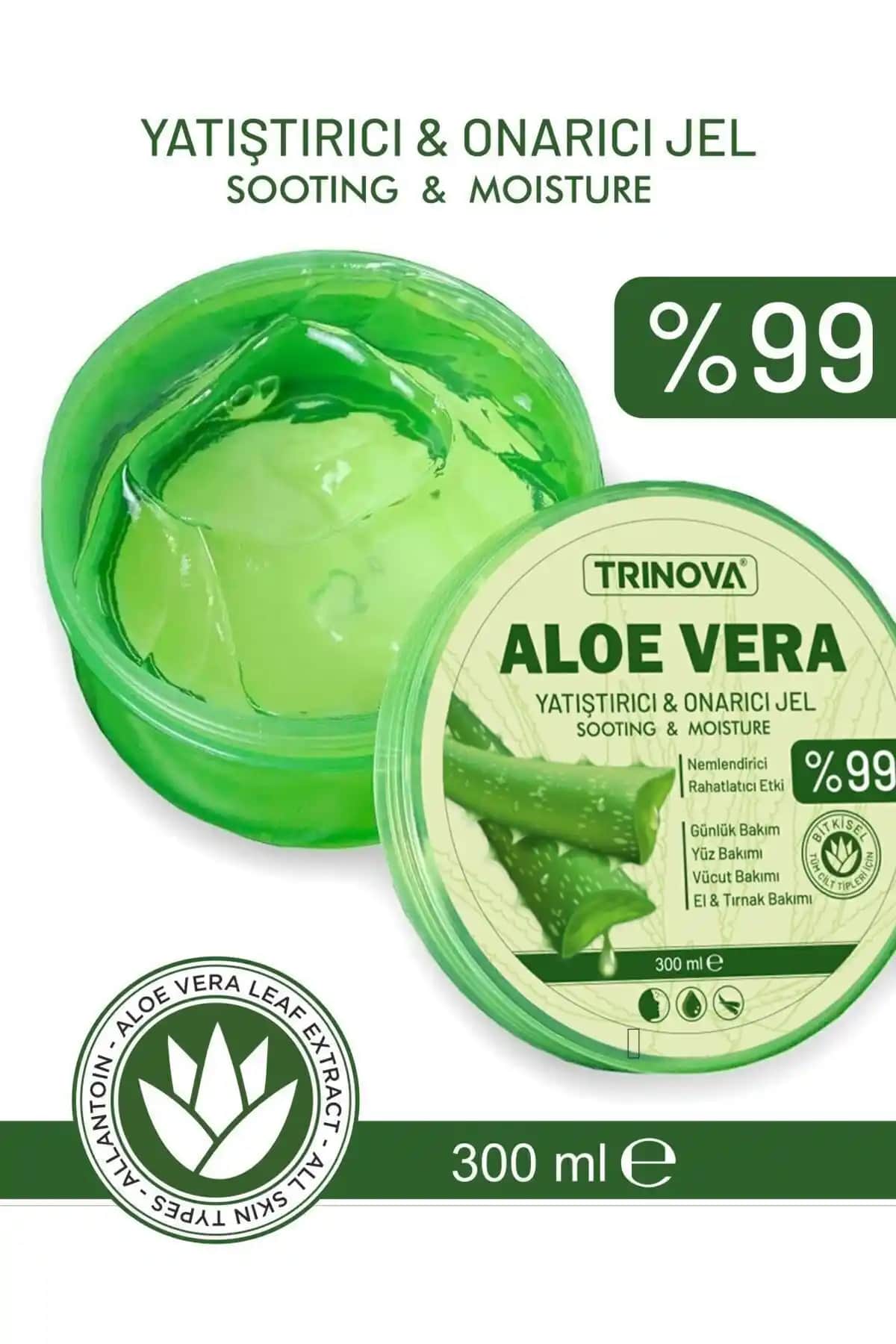 Trinova Aloe Vera Nemlendirici Jel: Hassas ve kuru ciltler için etkili bakım ürünü