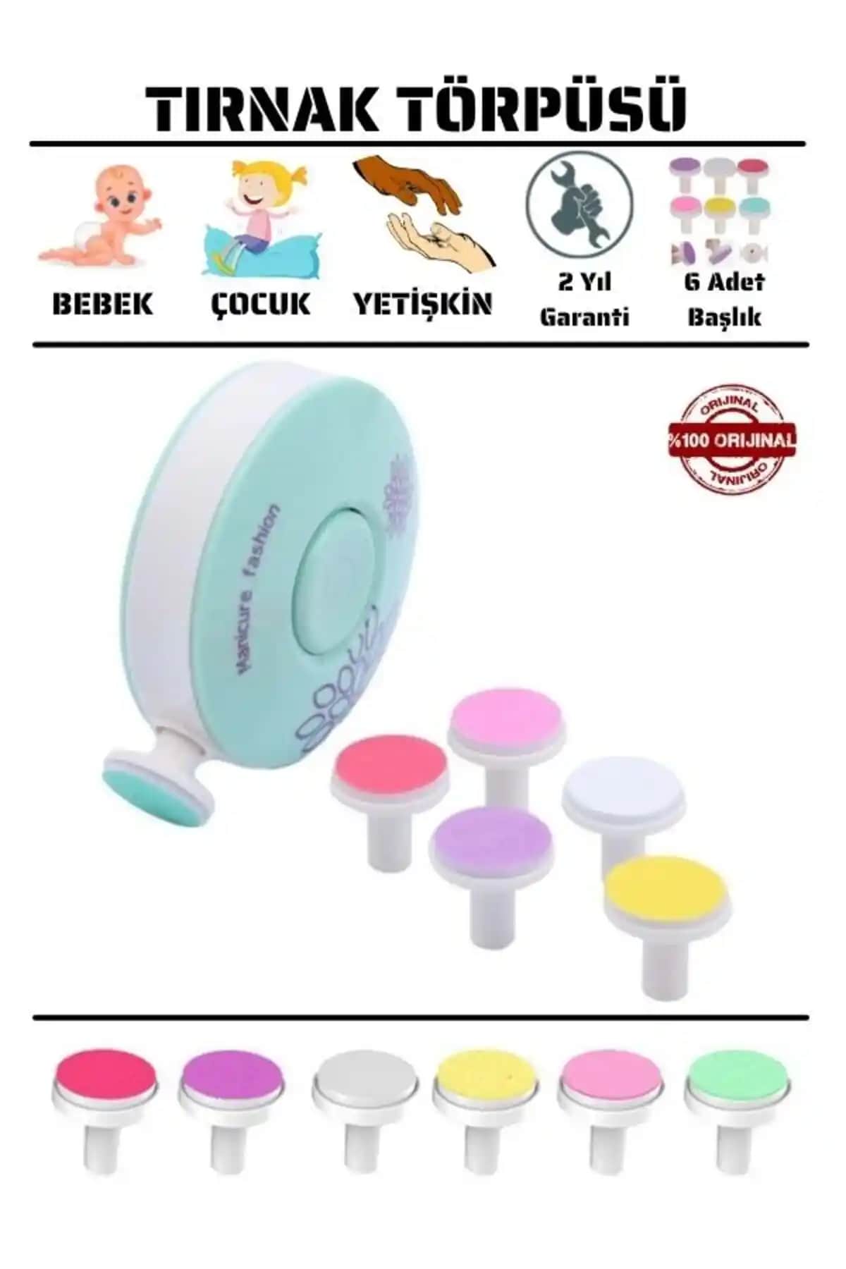 TWOX Çocuk Bebek Dönerli Pilli Tırnak Kesme ve Törpüleme Makinası Güvenli Bebek Bakım Aleti