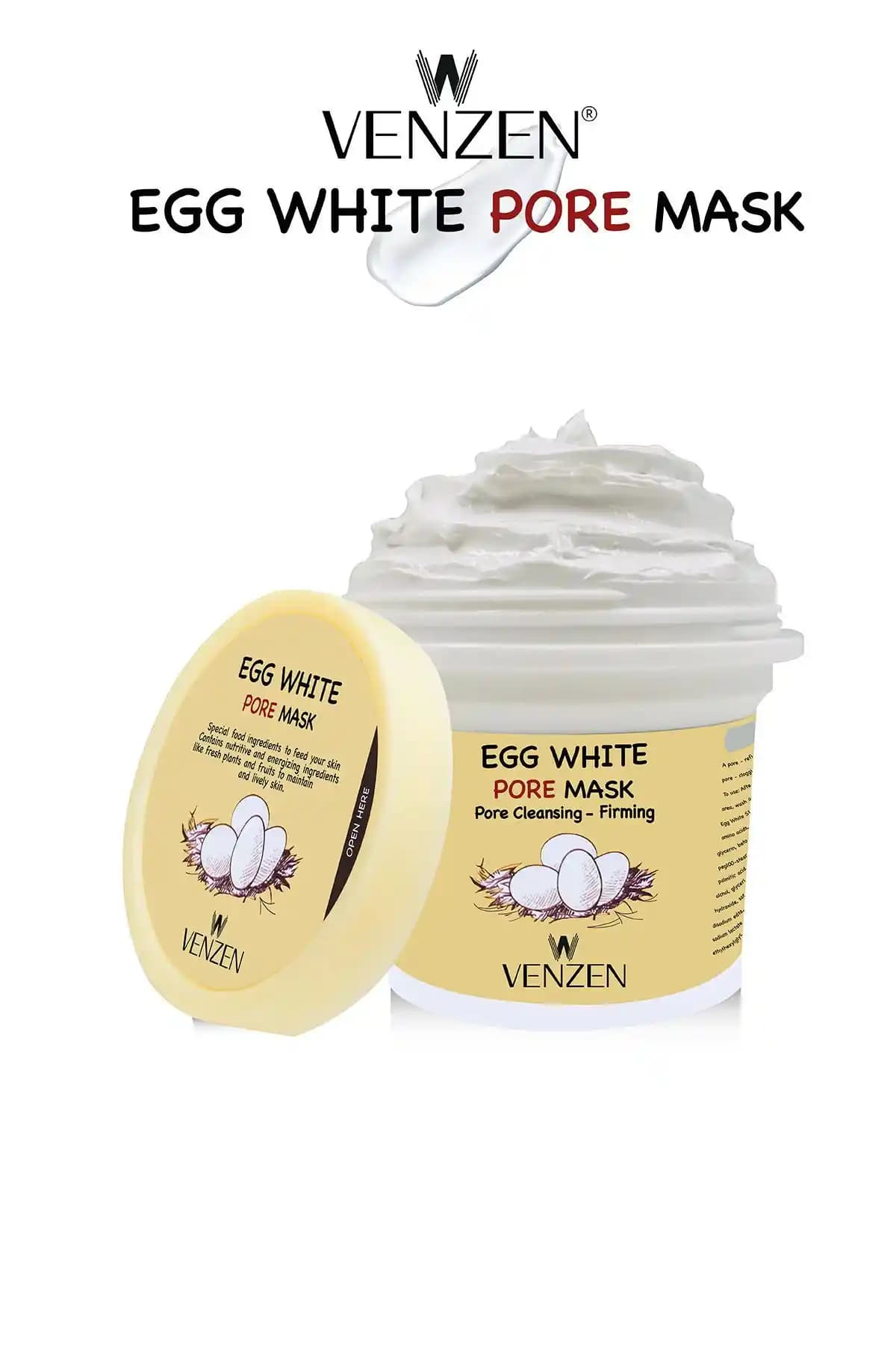 Venzen Egg White Yumurta Akı Maskesi: Gözenekleri Sıkılaştıran Doğal Cilt Bakım Ürünü