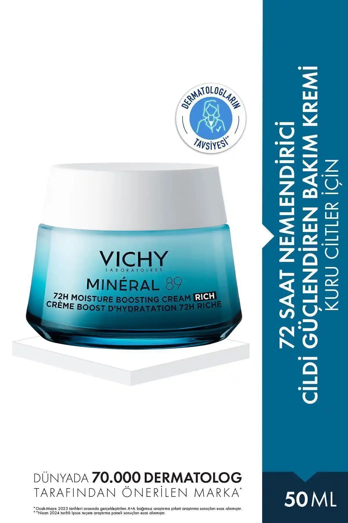 Vichy Mineral 89 Zengin Nemlendirici Krem: Hassas Ciltler İçin Güçlü ve Güvenilir Bakım Ürünü