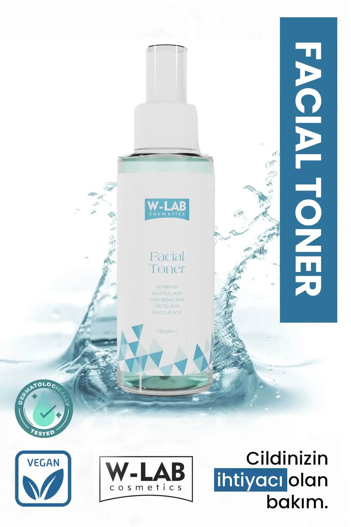 W-Lab Kozmetik Facial Toner: Derinlemesine Temizleyen ve Gözenekleri Sıkılaştıran Cilt Bakım Ürünü