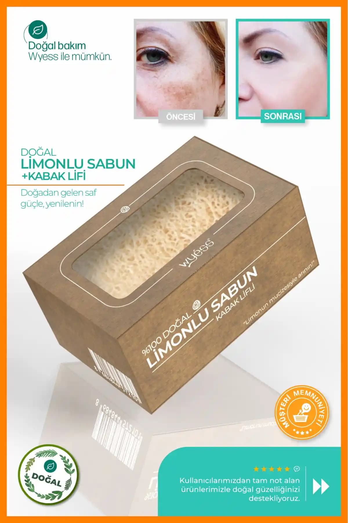 Wyess Doğal Kabak Lifli Limonlu Sabunu ile Derinlemesine Temizlik ve Cilt Canlandırma
