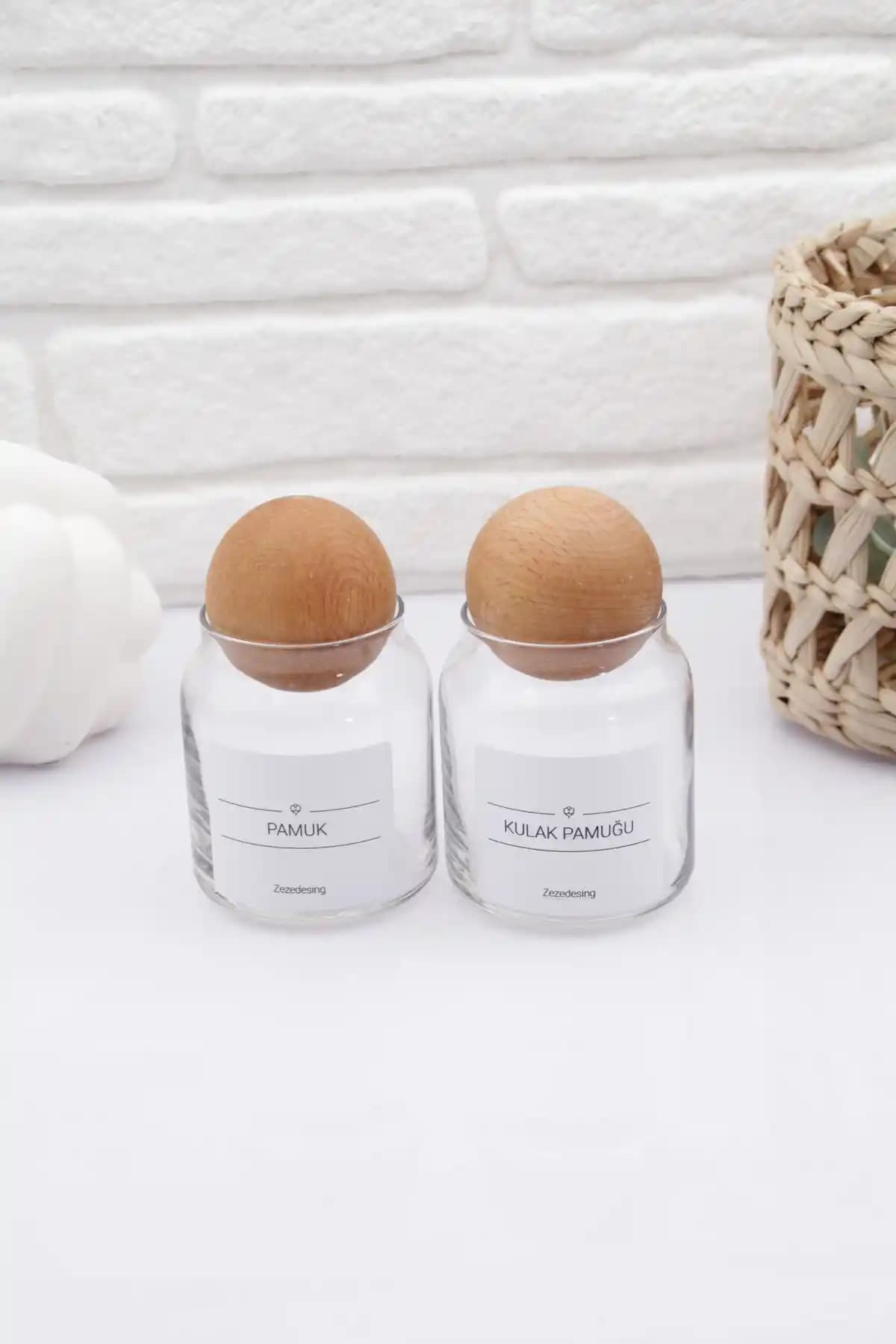 ZezeDesign Ahşap Kapaklı Dekoratif Kavanoz ile Banyo Dekorasyonunuzu Geliştirin