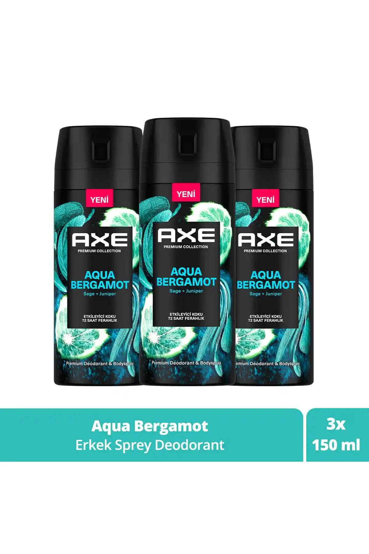 Axe Premium Collection: Aqua Bergamot Erkek Sprey Deodorant ile Ferahlığı Yaşayın