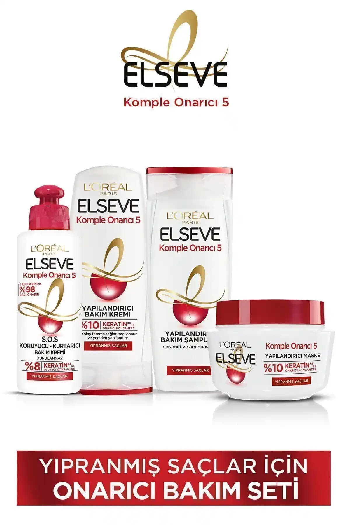 Elseve Komple Onarıcı 5 Seti: Yıpranmış Saçlar İçin Etkili Onarım Ürünü