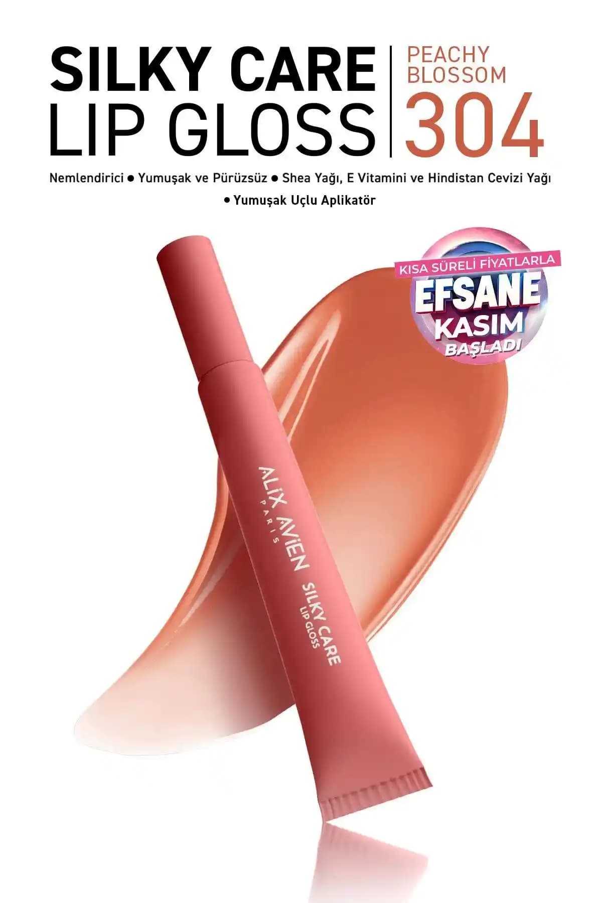 Alix Avien Silky Care Lipgloss 304 Peachy Blossom Dudaklara Parlaklık ve Nem Sağlar
