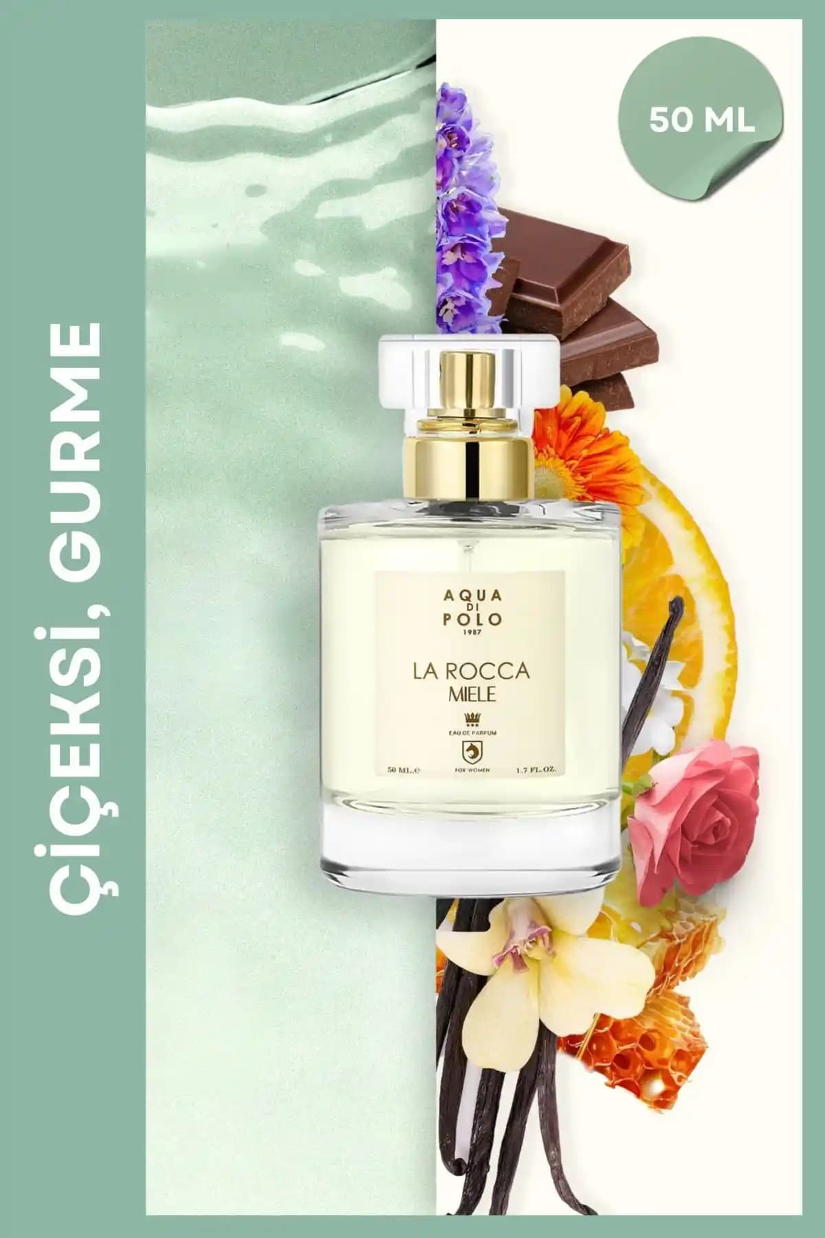 Aqua Di Polo 1987 La Rocca Miele EDP Kadınlar İçin Zarif ve Kalıcı Çiçeksi Tatlı Parfüm