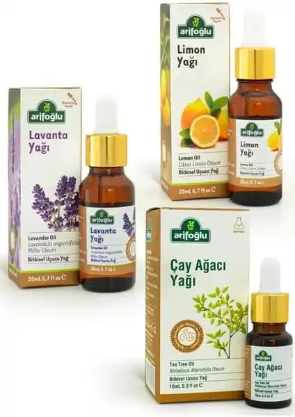 Arifoğlu Doğal Yağ Seti Çay Ağacı Lavanta ve Limon Yağı ile Cilt ve Ruh Sağlığı