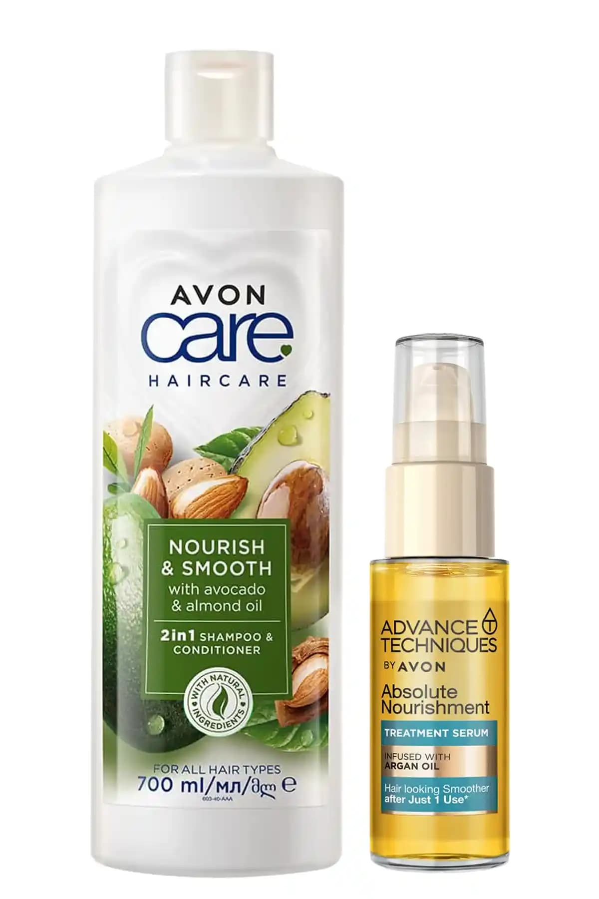 Avon Care Avokado Badem Şampuan Saç Kremi ve Argan Yağı Serumu Paketi Doğal Bakım