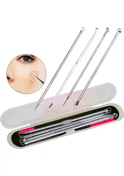 Ayın Kozmetik 4 Parça Paslanmaz Çelik Komedon Aleti ile Cilt Bakımında Yeni Standart