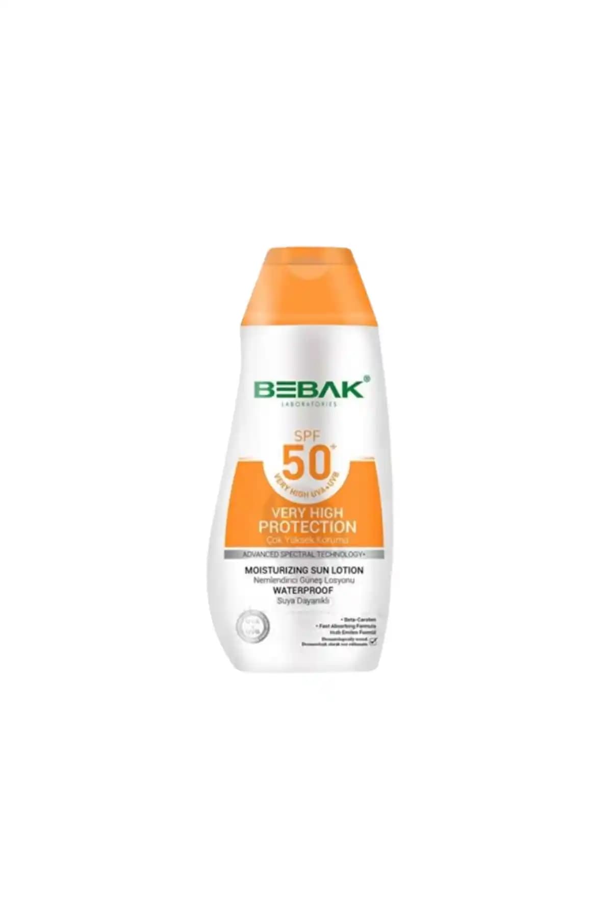 Bebak Nemlendirici Güneş Losyonu SPF50+ 200 ml yüksek koruma ve hafif kullanım sağlar