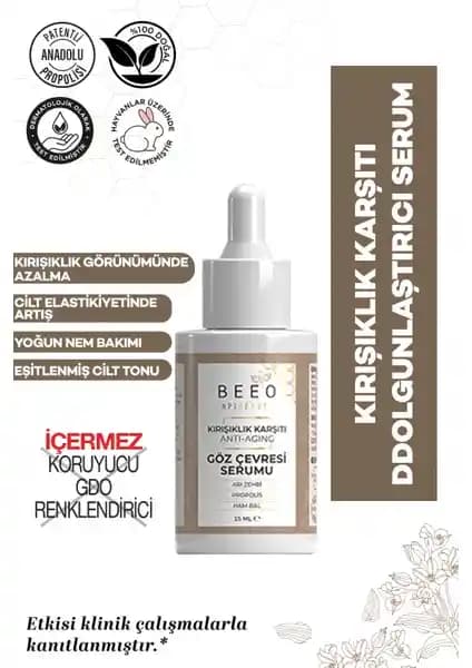 BEE'O Apibeauty Arı Zehirli Propolisli Anti-Aging Göz Serumu Doğal ve Etkili Cilt Bakımı Ürünü