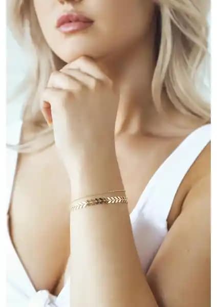 Bers Aksesuar Çavuş Zincir Model Çoklu Bileklik Kadınlar İçin Şık ve Dayanıklı Takı