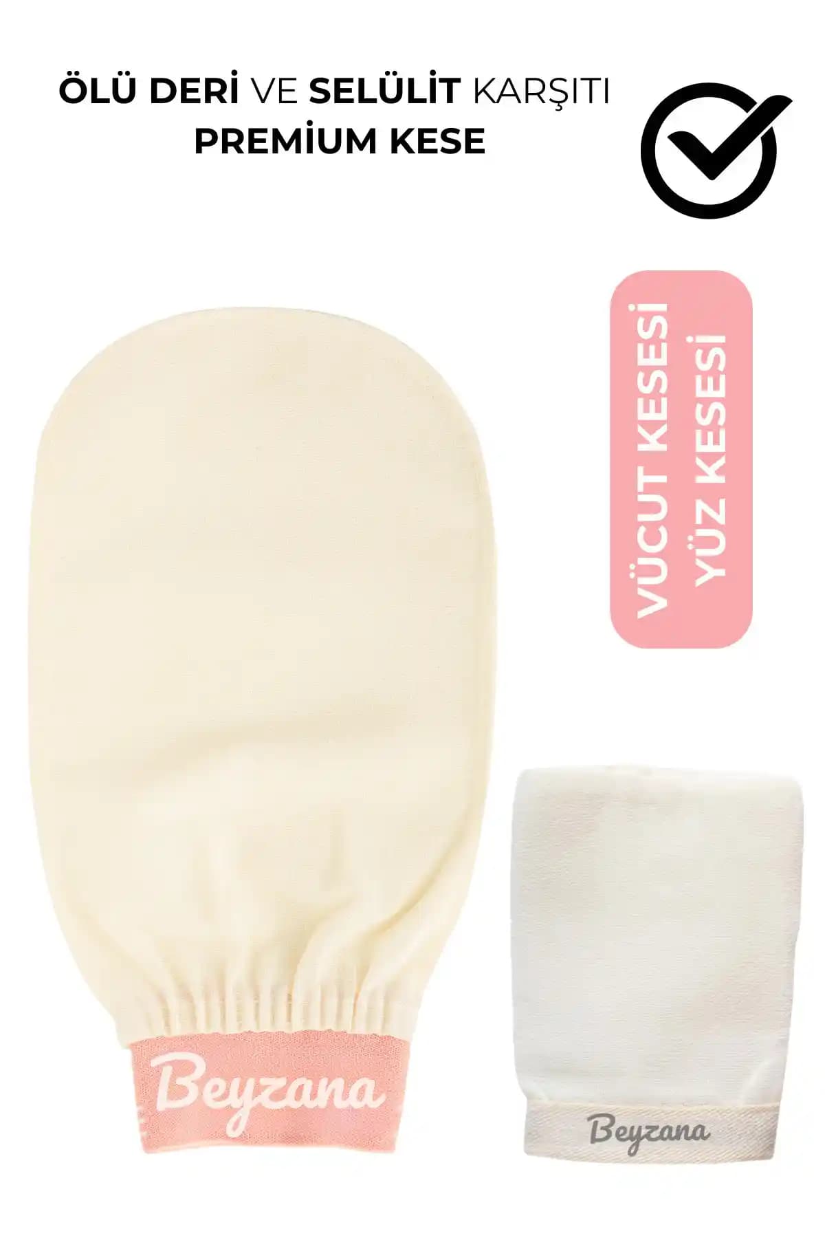 BEYZANA 2'li Floş İpek Ekru Kese ve Yüz Kesesi Seti ile Lüks ve Doğal Cilt Bakımı Deneyimi