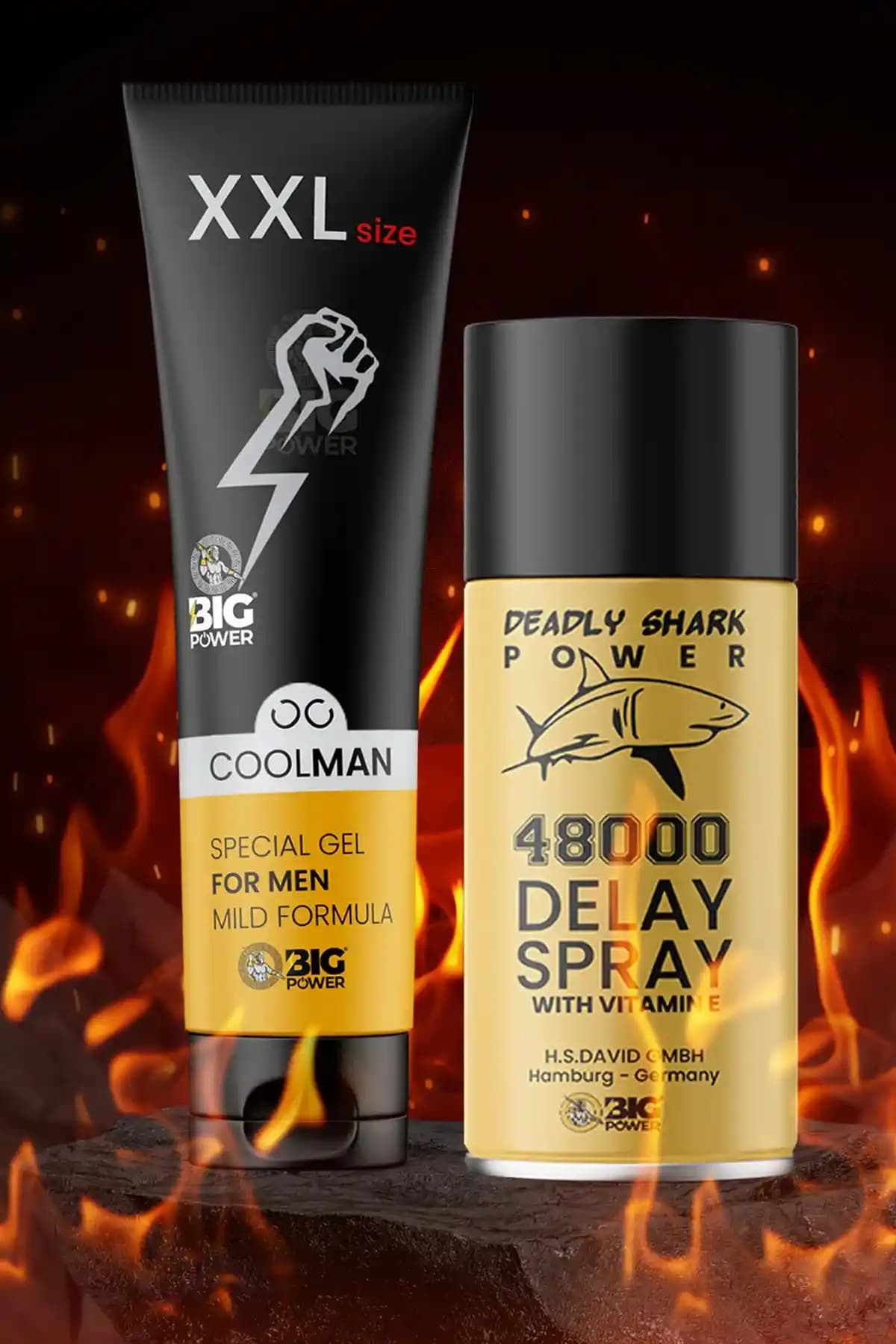 Big Power Erkeklere Özel 50ml Jel ve Sprey Geciktirici Sertleştirici Büyütücü Set