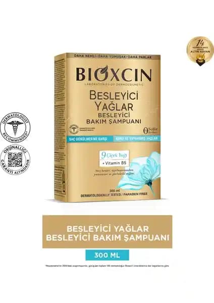 Bioxcin Besleyici Yağlar Bakım Şampuanı: Kuru ve Yıpranmış Saçlar İçin Güçlendirici Doğal İçerikli Şampuan