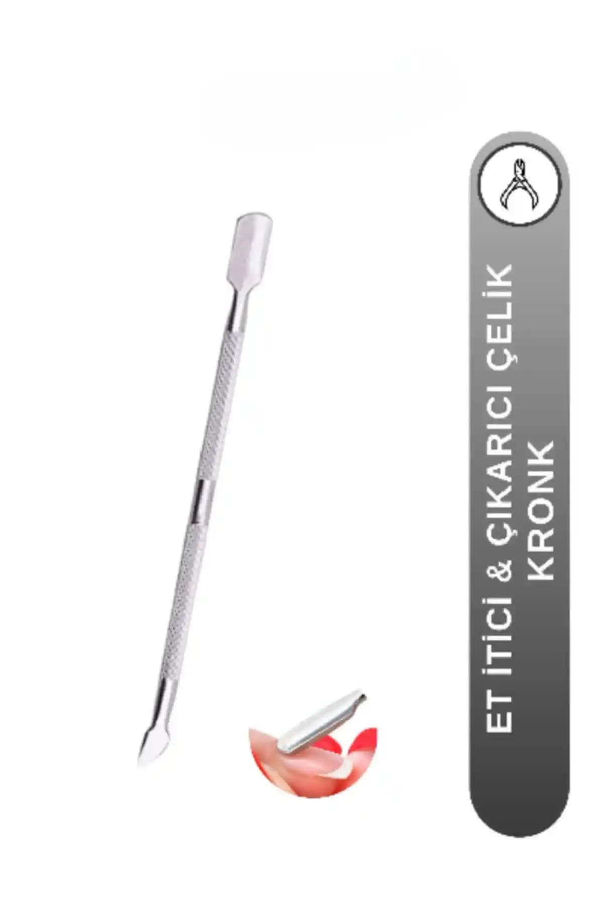 Biyotrend Çelik Çift Uçlu Tırnak Eti Itici Profesyonel ve Ev Kullanımı İçin Uygun