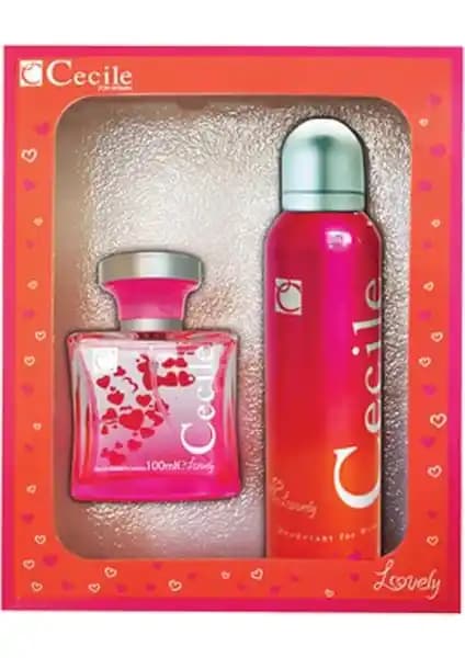 Cecile Lovely Edt 100 Ml Kadın Parfüm ve Deodorant Seti Şıklık ve Ferahlık Sunar