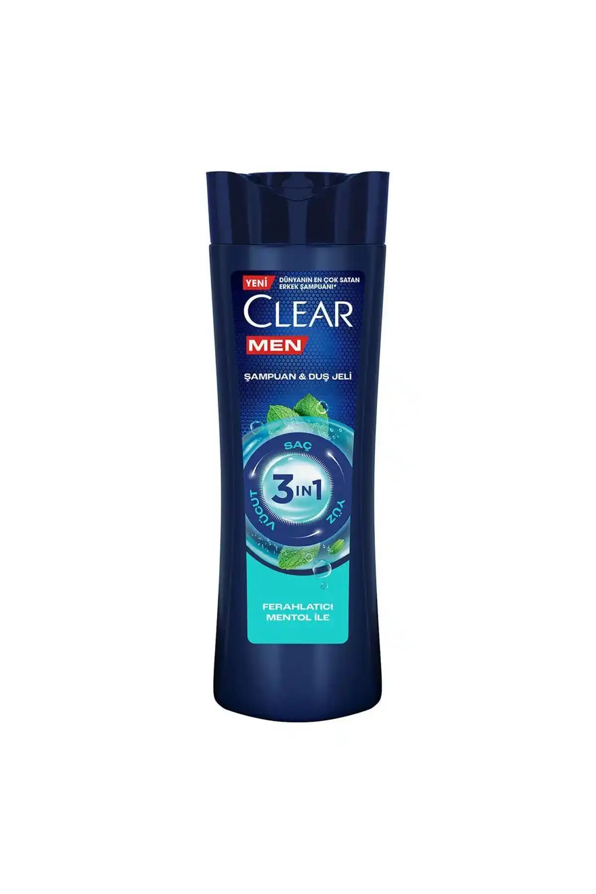 Clear Men 3-in-1 Şampuan ve Duş Jeli Erkekler İçin Çok Fonksiyonlu Ferahlatıcı Temizlik Ürünü