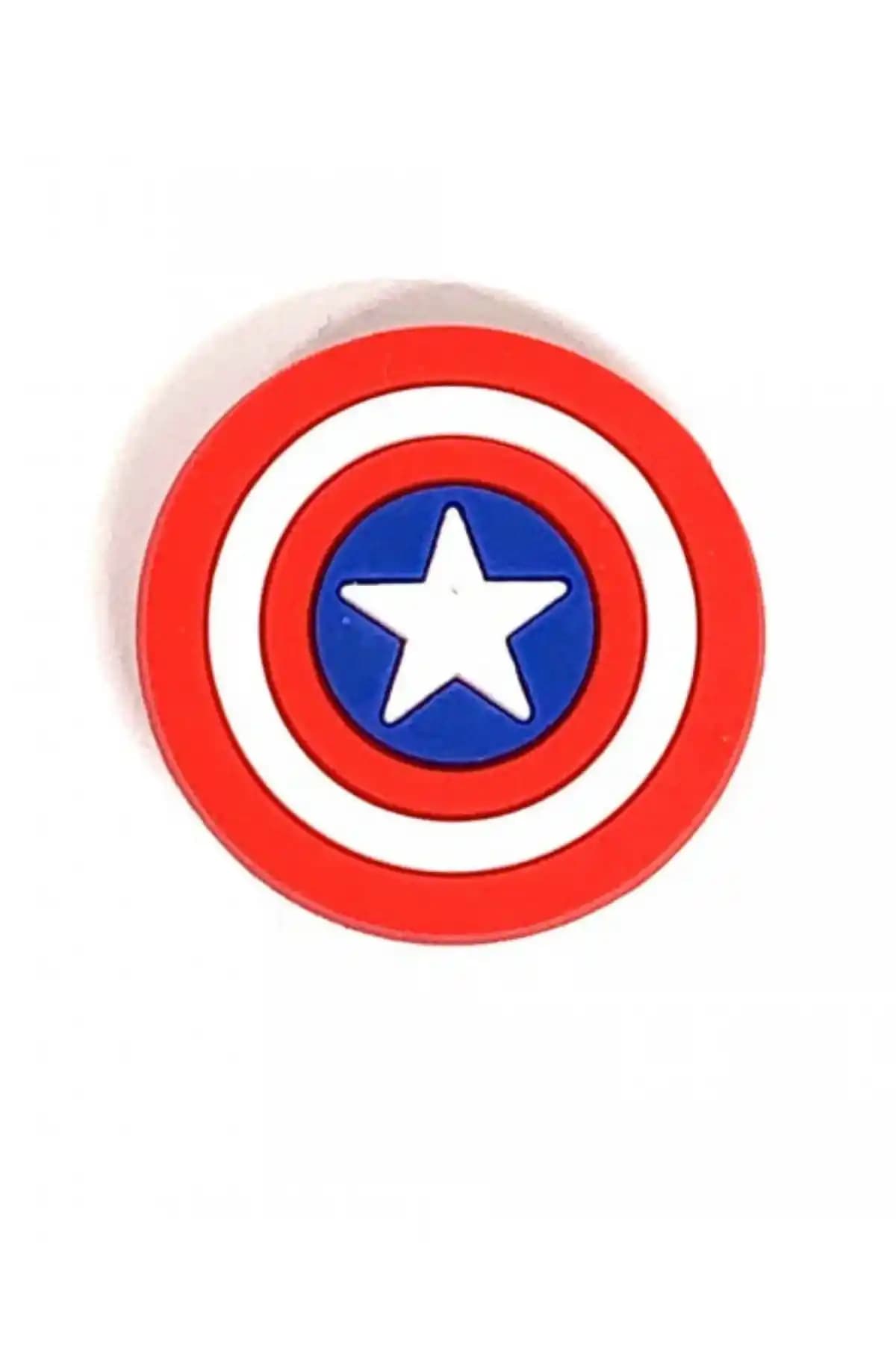 Crocs Jibbitz Terlik Süsü Kaptan Amerika Tasarımı Şık ve Eğlenceli Aksesuar