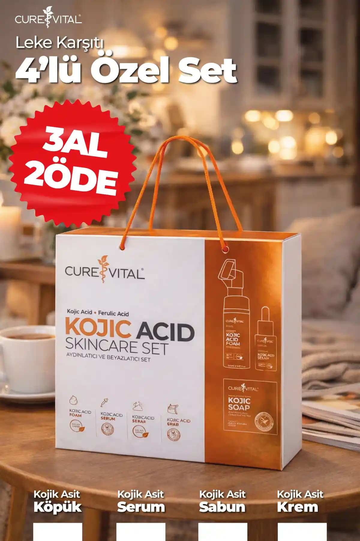 CureVital Kojik Asit ve Zerdeçal Seti ile Cilt Lekeleri ve Parlaklık Sorunlarına Çözüm