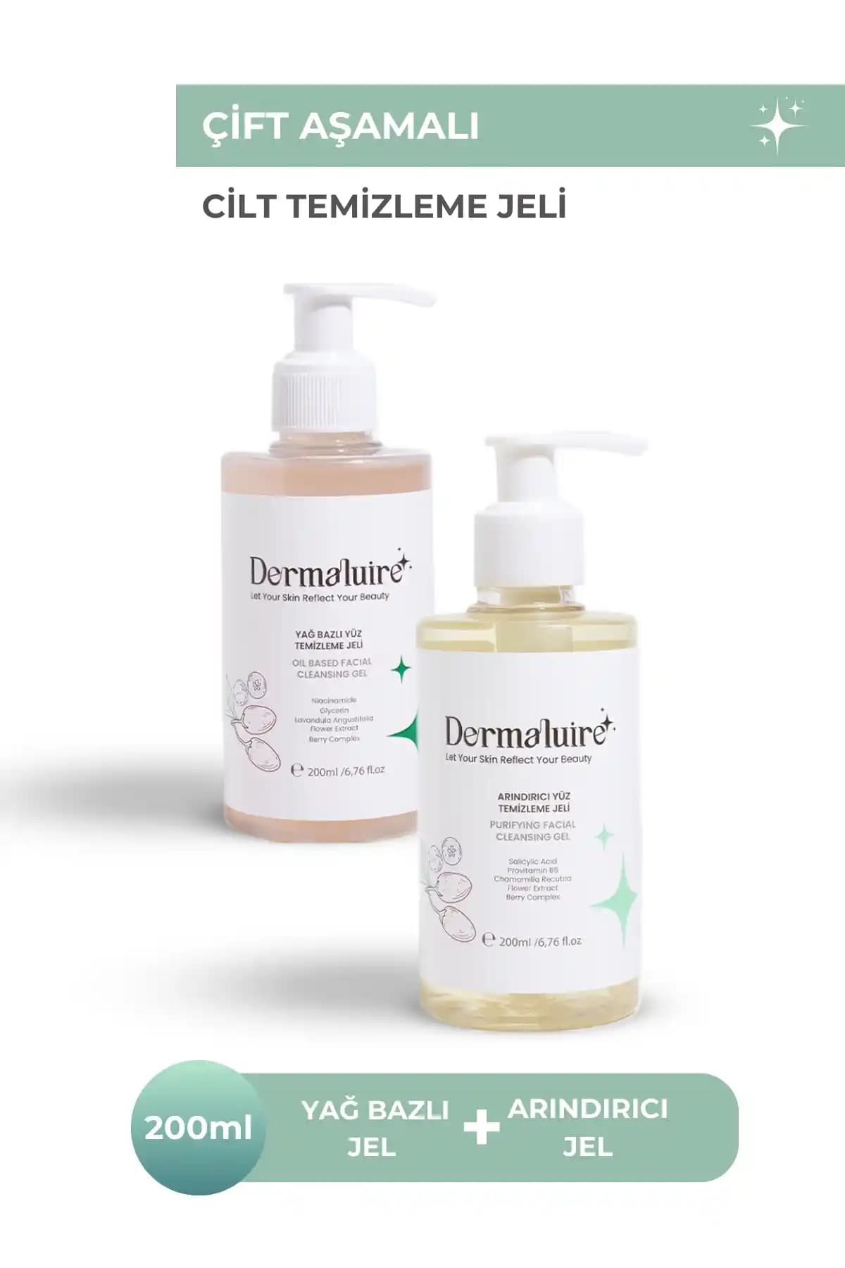 Dermaluire Çift Aşamalı Cilt Temizleme Seti: Derinlemesine Temizlik ve Bakım