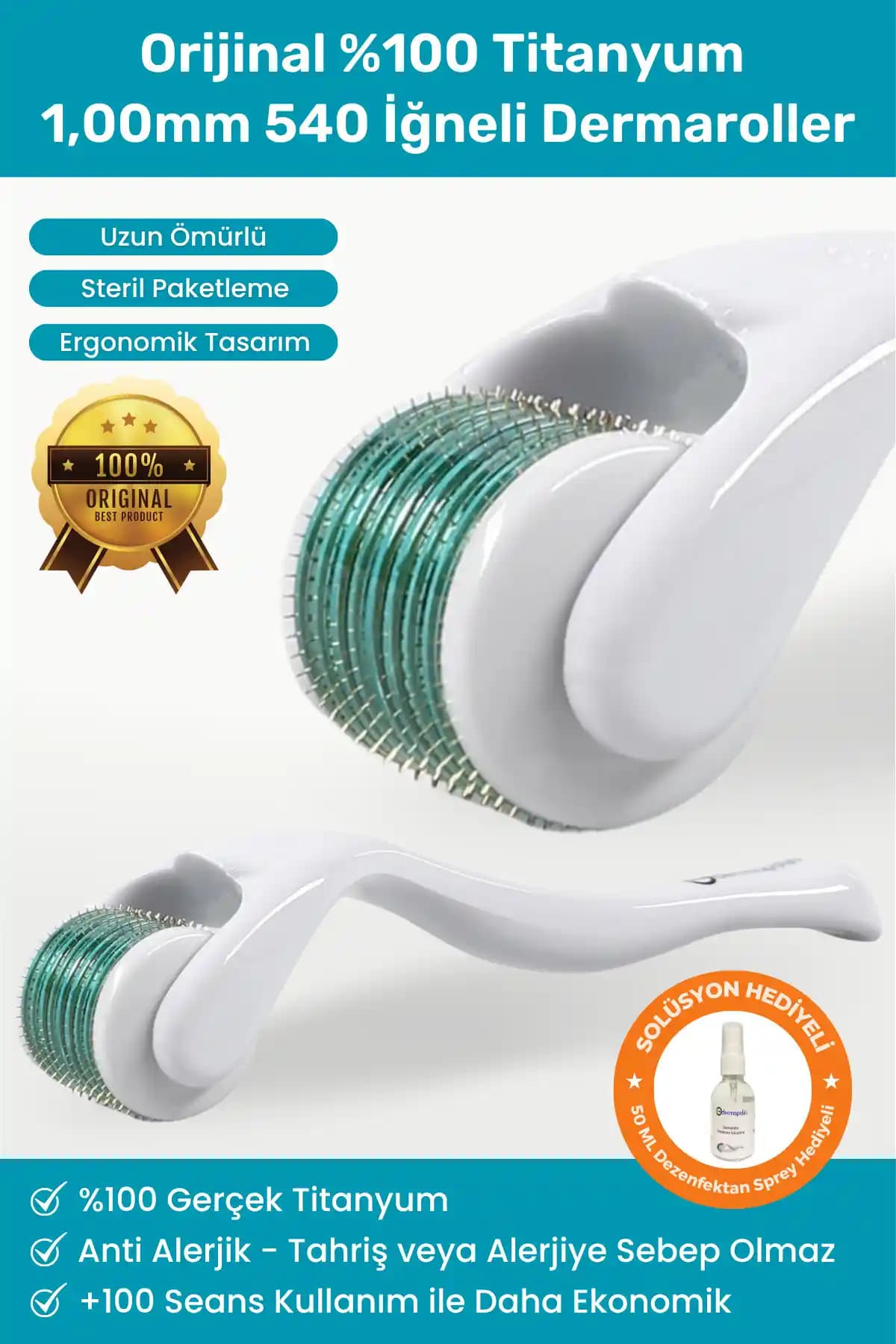 Dermapolin %100 Titanyum Micro Dermaroller ile Cilt Yenileme ve Gelişmiş Bakım Çözümü