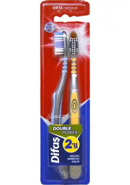 Difaş Orta Sert Double Power Diş Fırçası ile Etkili Ağız Bakımı ve Beyaz Gülüş