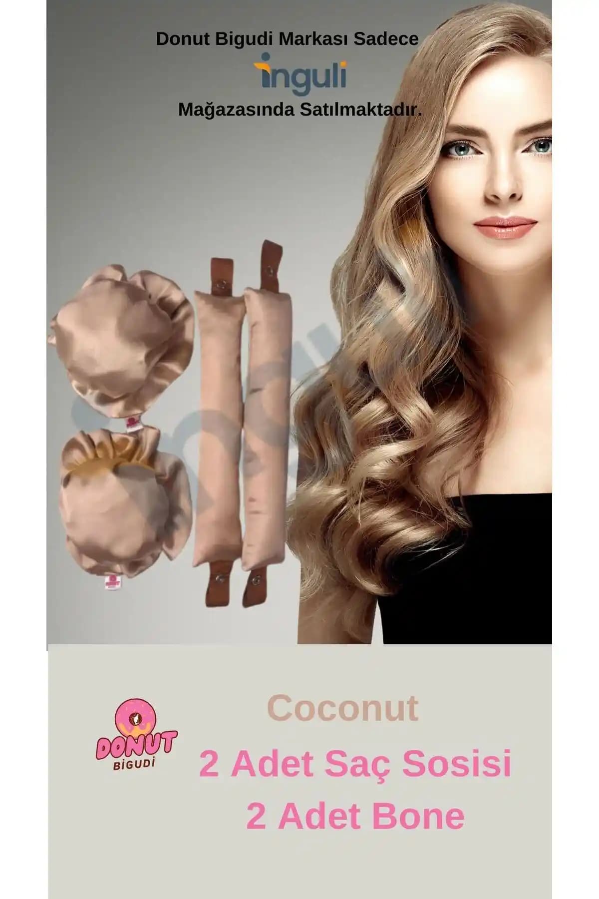 Donut Bigudi Coconut 4'lü Paket: Saç Şekillendirmede Pratik ve Sağlıklı Çözüm