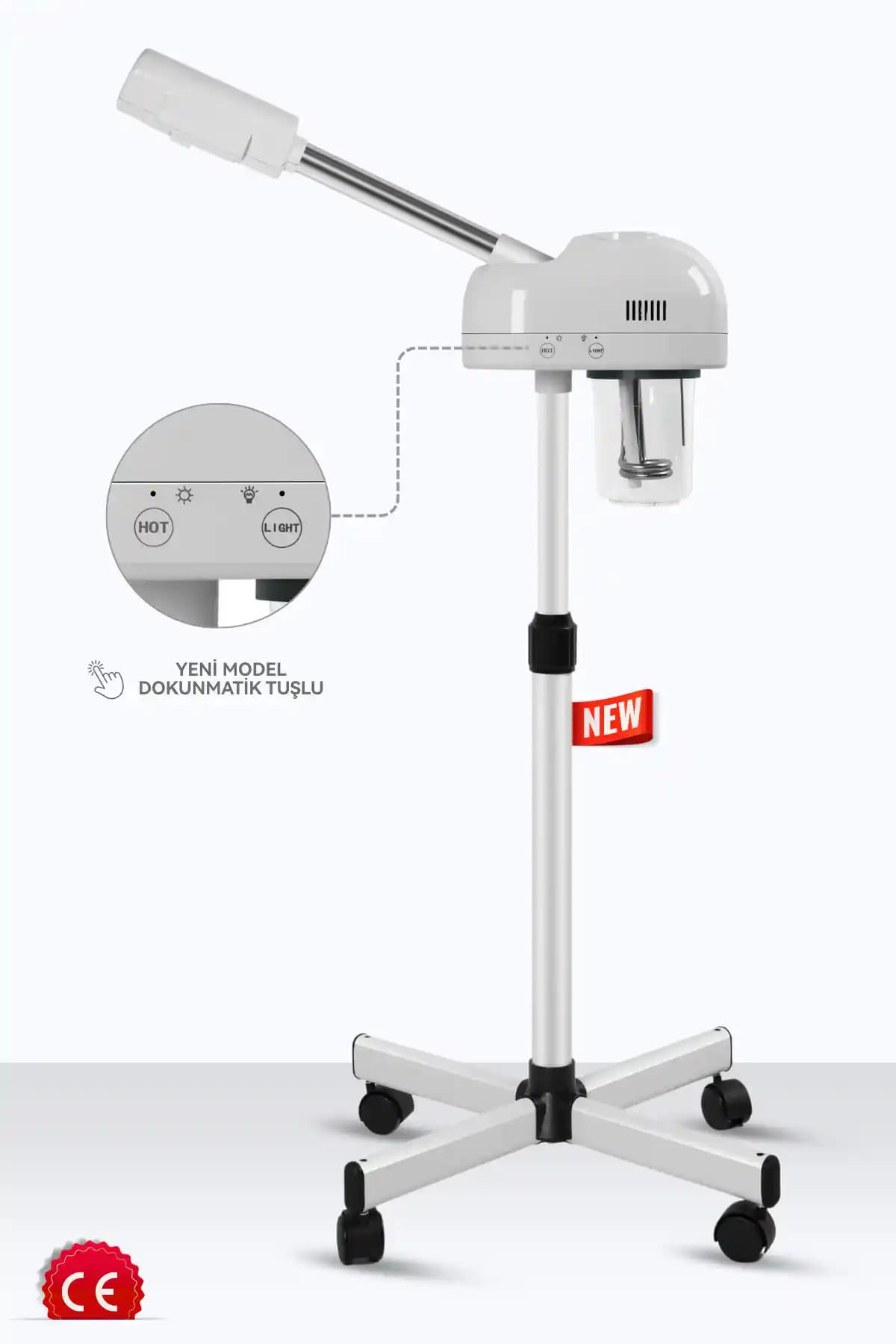 East Medical Ayaklı ve Ozonlu Yüz Buhar Makinesi: Modern ve Taşınabilir Cilt Temizleme Çözümü
