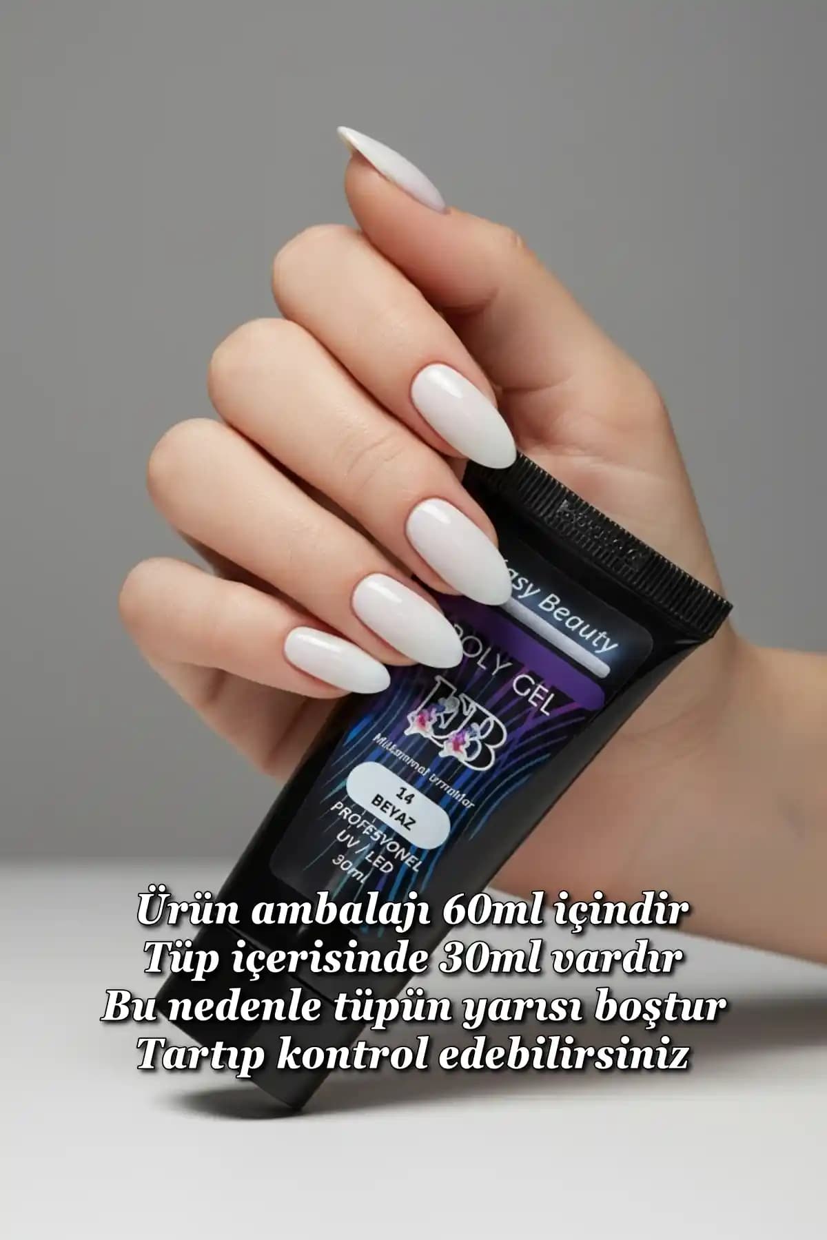 Easy Beauty Beyaz Poly Jel 30ml ile Evde Profesyonel Tırnak Uzatma ve Şekillendirme