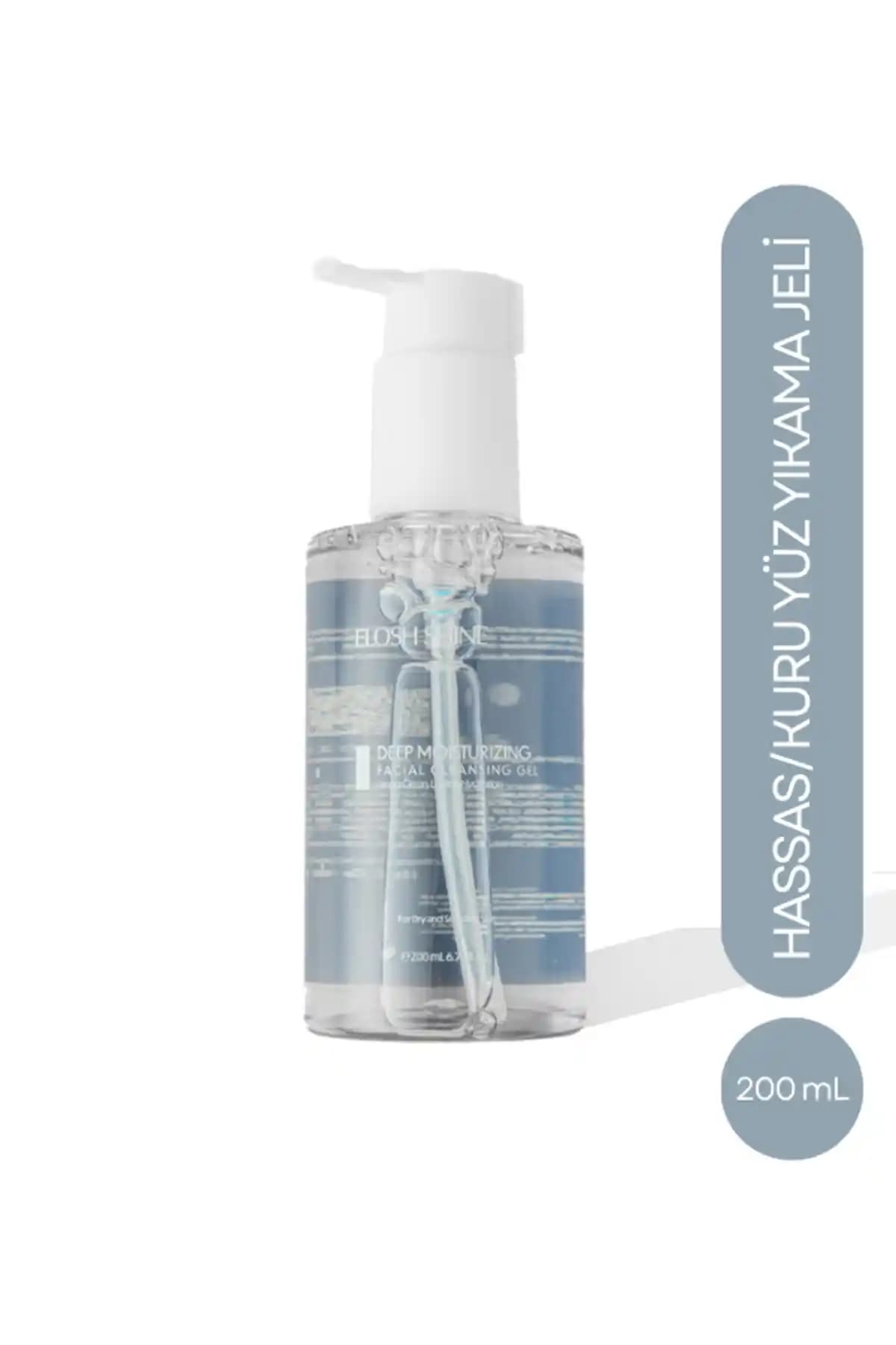 Elosh Shine Hassas ve Kuru Ciltler İçin Aloe Vera ve Yeşil Çay Özlü Nemlendirici Yüz Yıkama Jeli