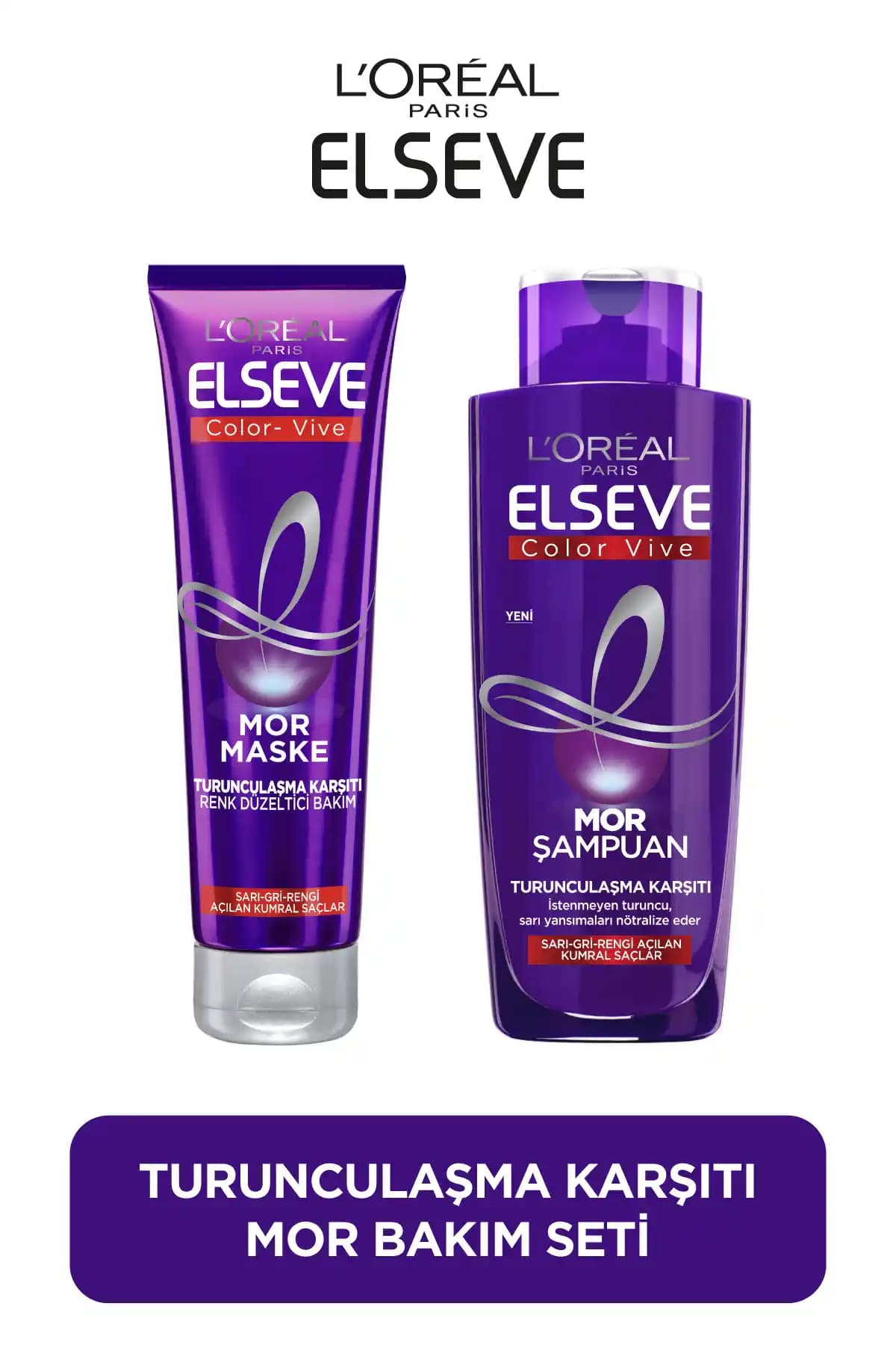 Elseve Turunculaşma Karşıtı Mor Saç Bakım Seti: Renk Koruma ve Parlaklık Sağlayan Çözüm