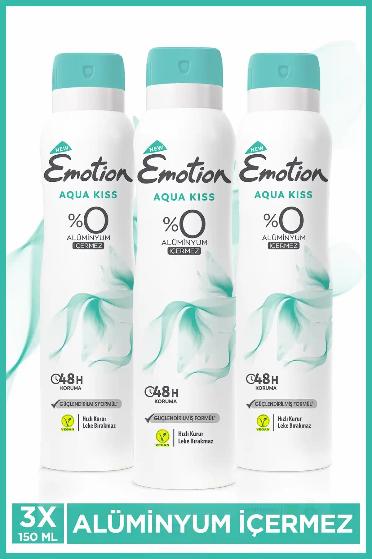 Emotion Aqua Kiss Kadın Vegan Deodorantı Güvenli ve Etkili Koruma Sağlayan Doğa Dostu Ürün