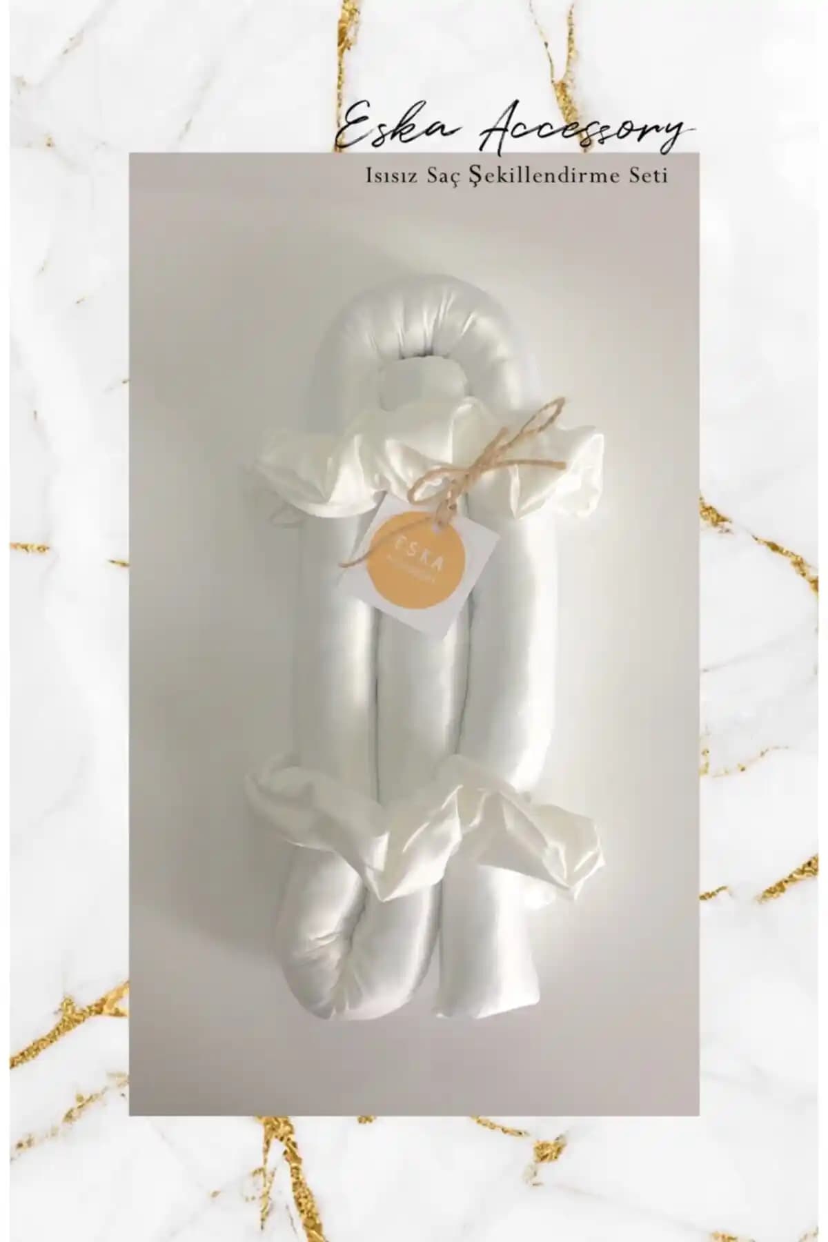 Eska Accessory Beyaz Isısız Saç Şekillendirme Seti Sağlıklı ve Doğal Görünüm İçin Uygun