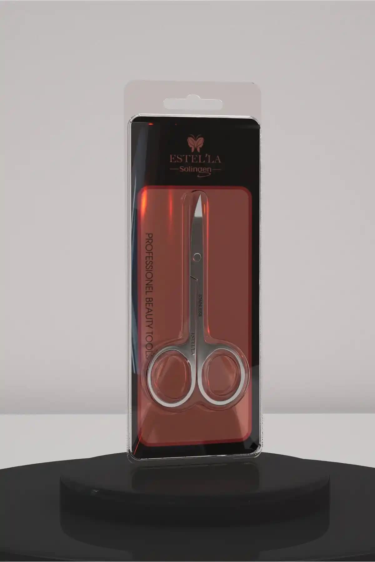 Estella Solingen Eğik Uçlu Kaş Bıyık ve Sakal Makası: Profesyonel ve Kişisel Bakım İçin Uygun