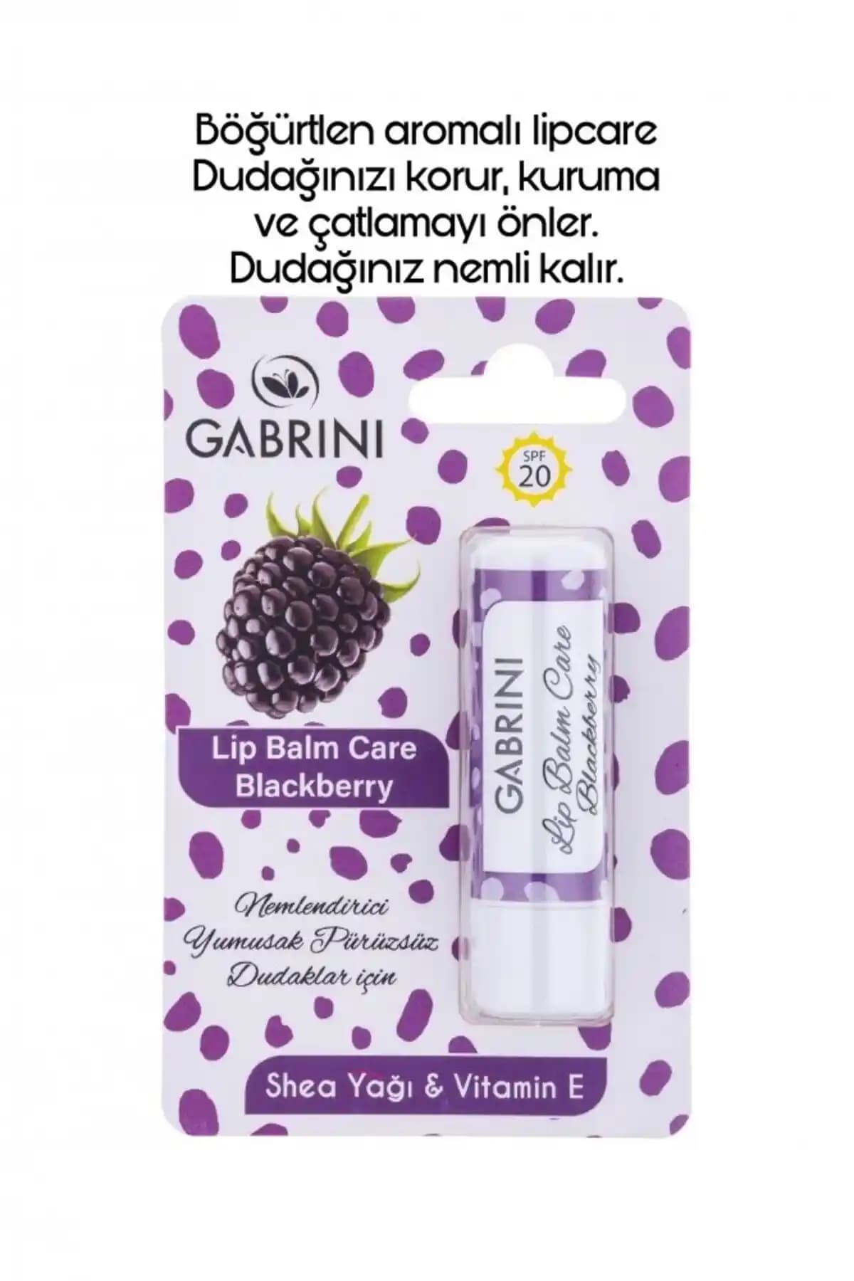 Gabrini Lipcare Blackberry Dudak Bakım Kremi SPF 20 Doğal İçerik ve Renk Verici Özelliklerle