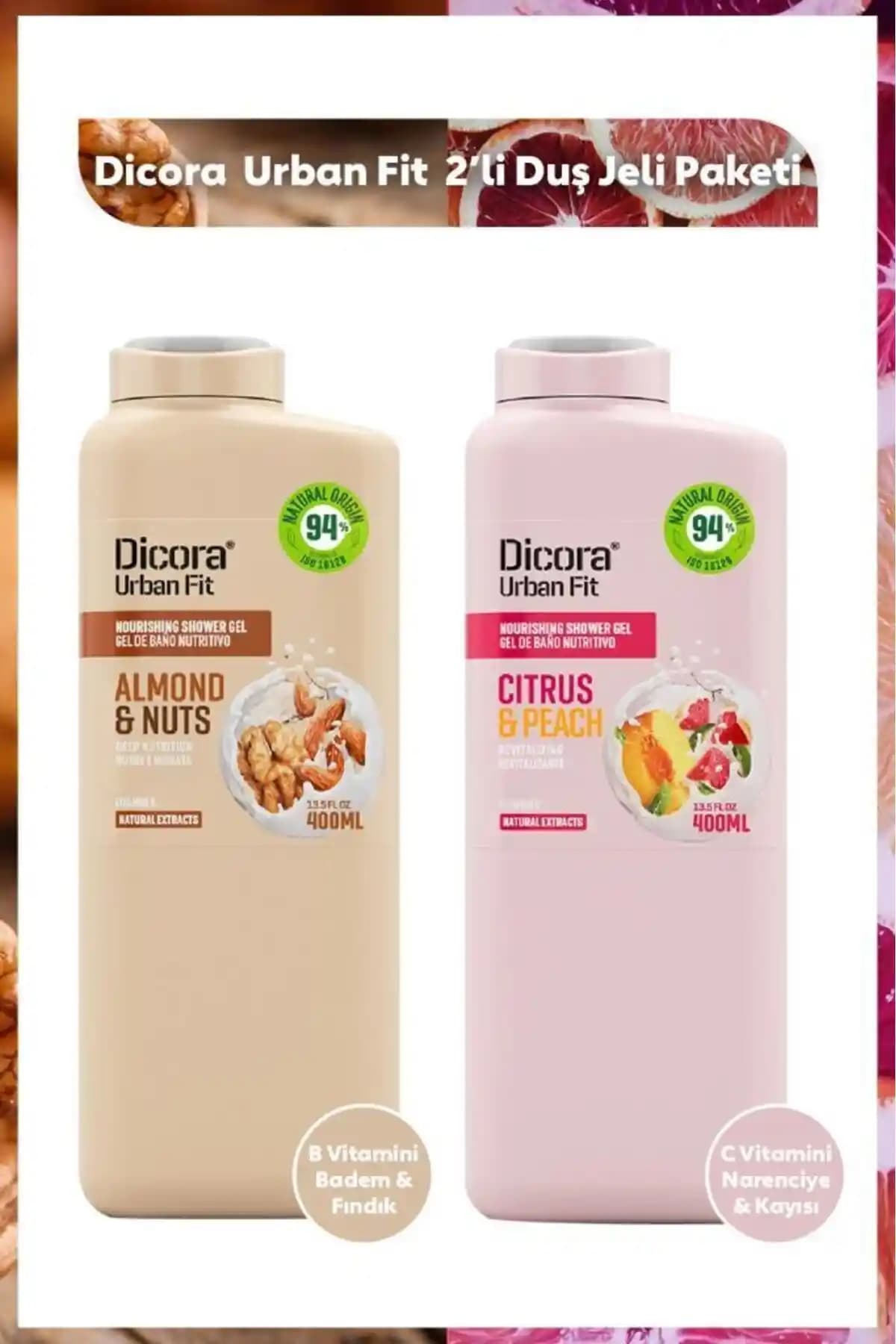 Genel Markalar Badem Fındık ve Narenciye Kayısı Duş Jeli Paketi Doğal ve Ferahlatıcı Bakım